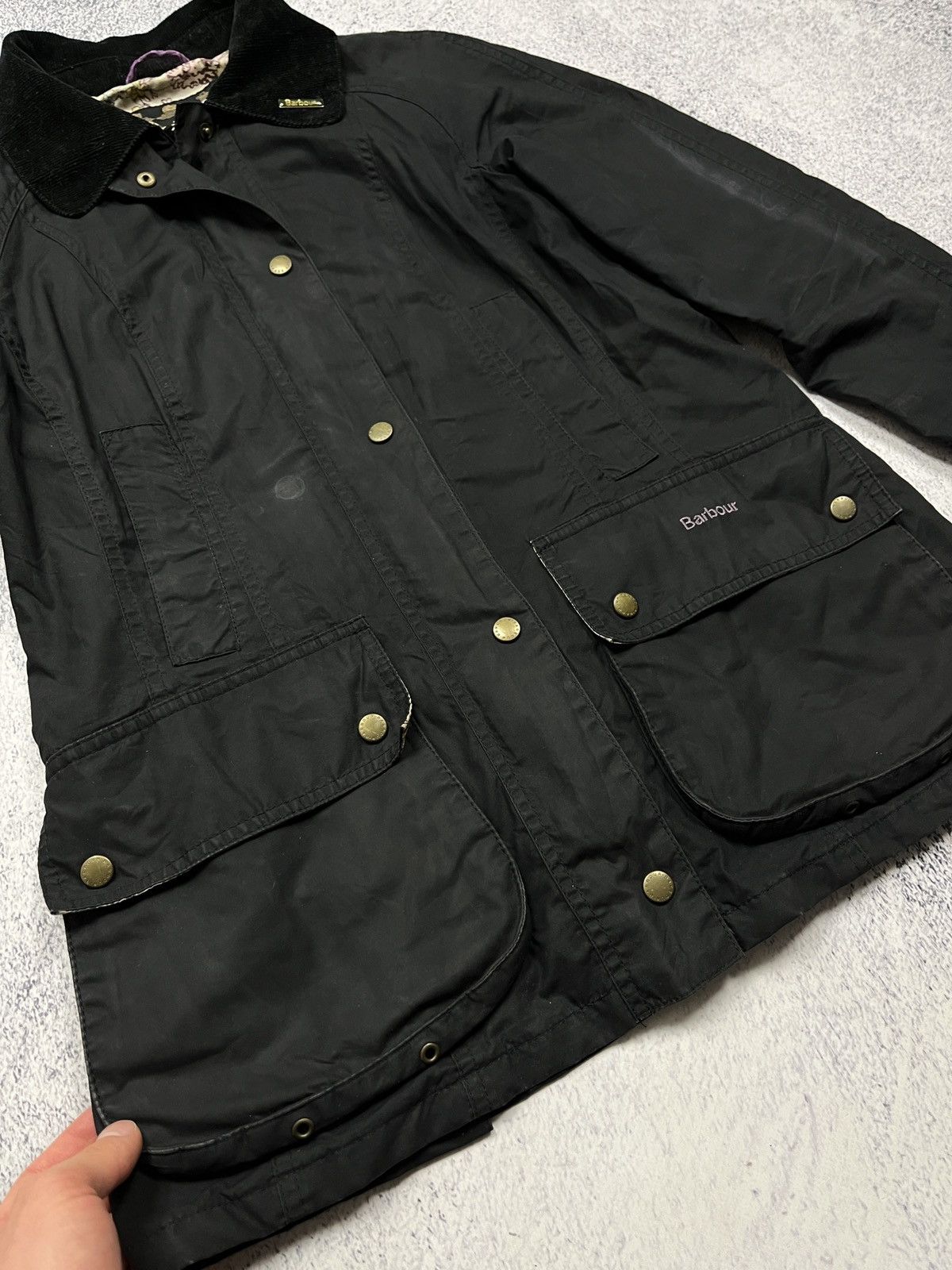 Barbour Vintage Barbour Print Beadnell Waxed Jacket Size UK 10 Rare Size M / US 6-8 / IT 42-44 - 11 Thumbnail
