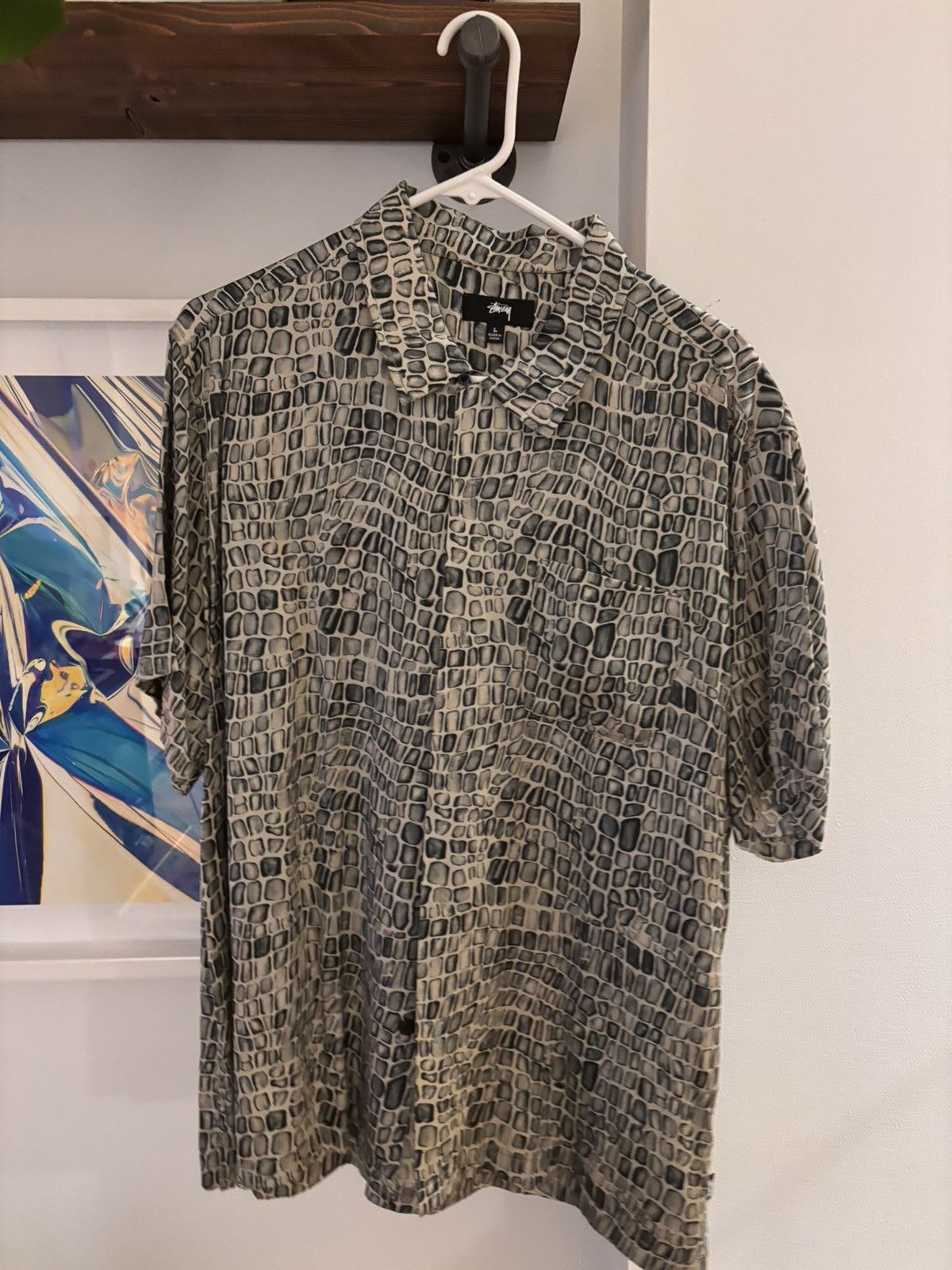 Stussy Stussy Crocodile Print Silk Shirt | Grailed