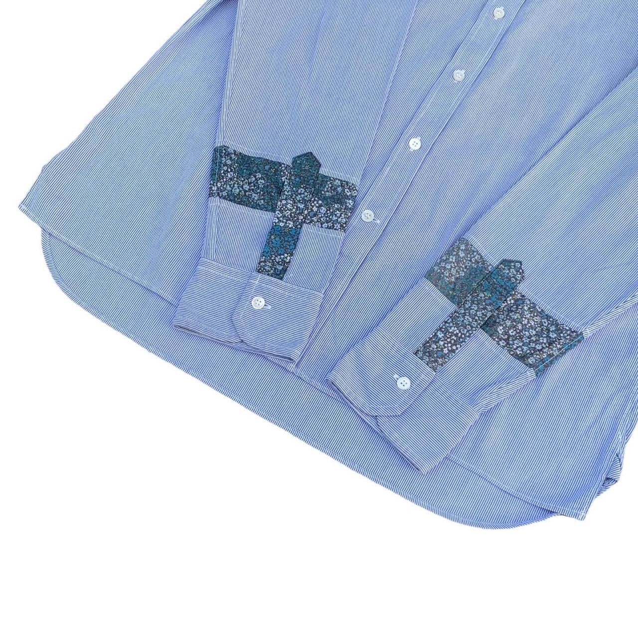 Japanese Brand × Maison MIHARA YASUHIRO 💥Miharayasuhiro Floral Panel Sleeve Stripes Shirt Size US L / EU 52-54 / 3 - 2 Thumbnail