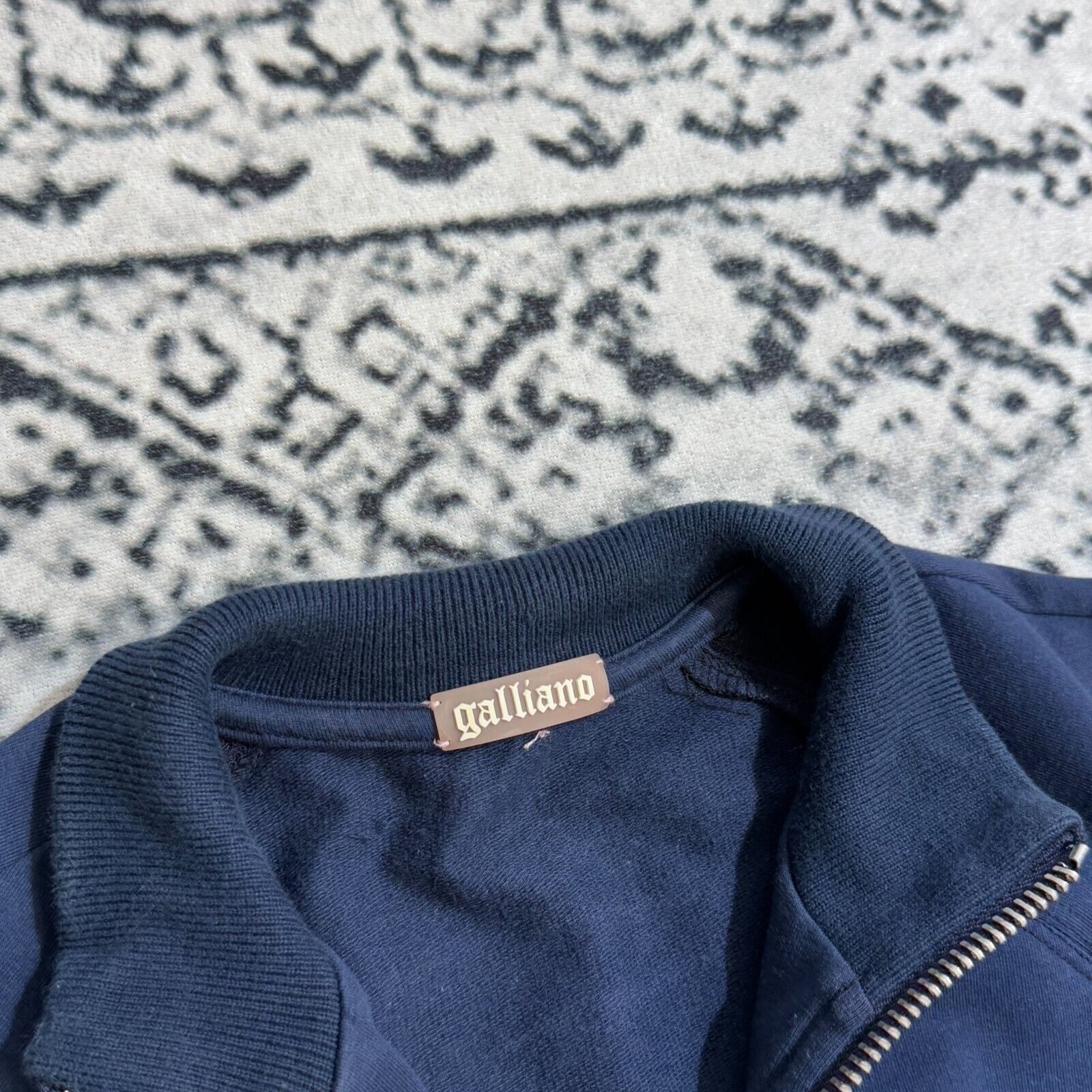 John Galliano × Vintage Vintage Galliano Navy Cotton Bomber Jacket Size XXS Y2K 90s Size US XXS / EU 40 - 13 Thumbnail