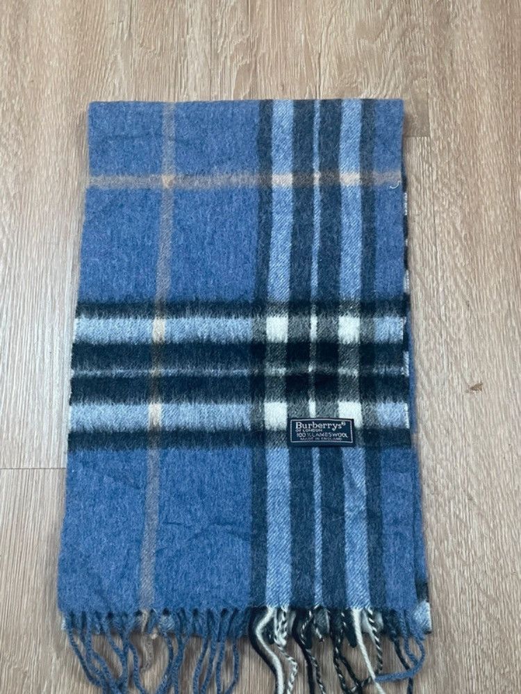 Burberry Authentic Burberrys of London LambswoolScarf Blue Nova Check Size ONE SIZE - 2 Thumbnail