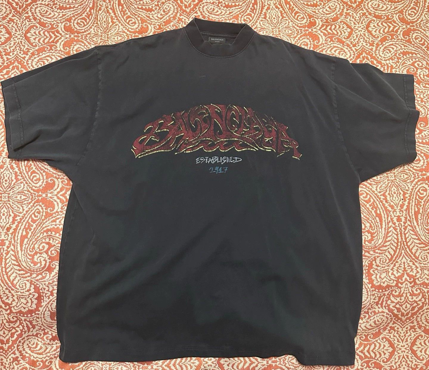 Balenciaga Balenciaga solid color pattern printed round neck short sle Size US M / EU 48-50 / 2 - 1 Thumbnail