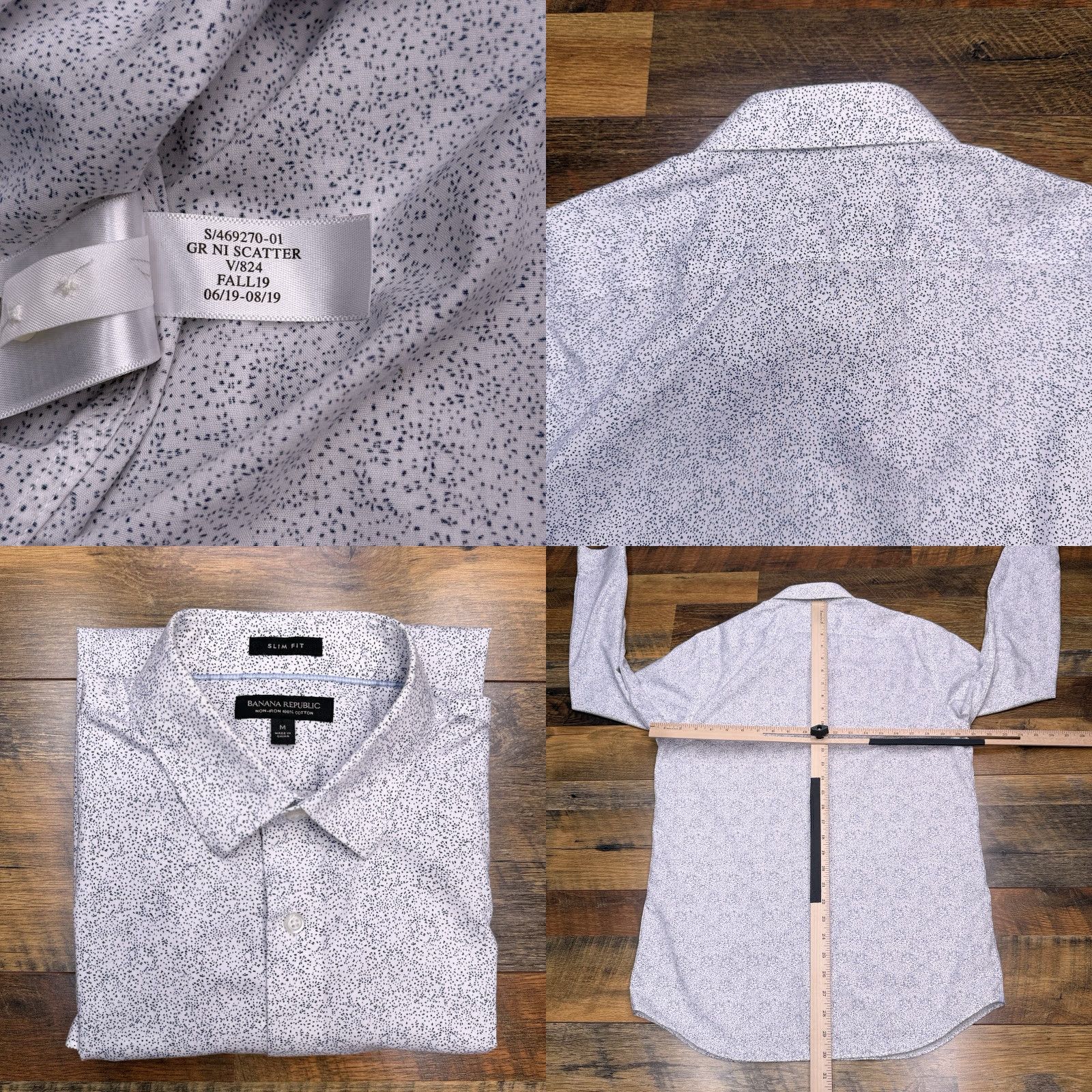 Banana Republic Banana Republic Slim Fit Shirt Mens Medium Button Up Non Iron Spotted Size US M / EU 48-50 / 2 - 8 Thumbnail