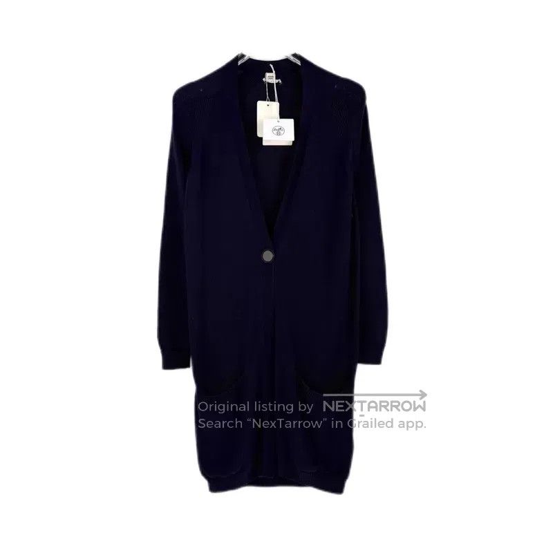 Hermes Hermes Dark Blue Mid-Length Open Cardigan Size XS / US 0-2 / IT 36-38 - 1 Thumbnail