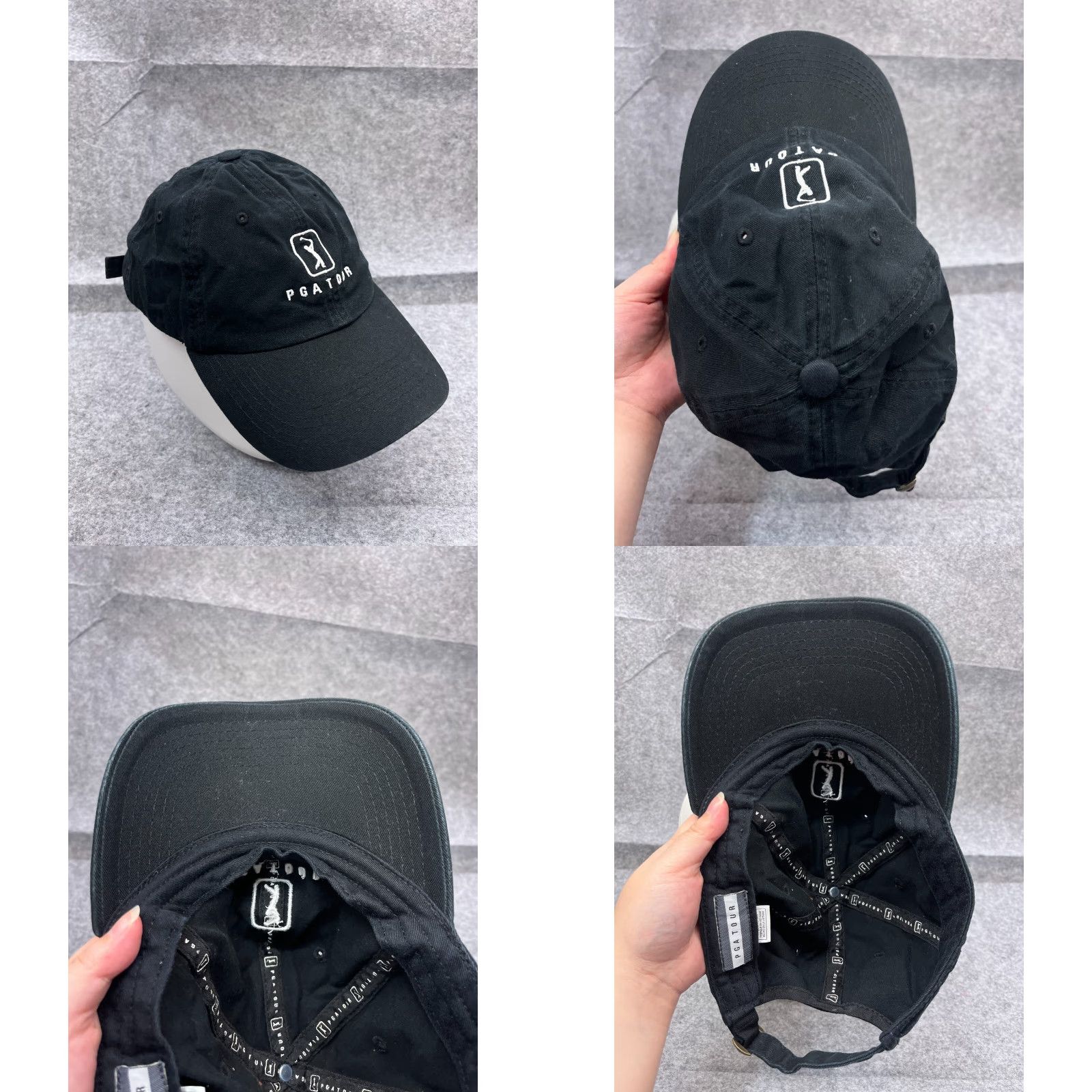 PGA Tour PGA Tour Hat Cap Strap Back Adult One Size Black Cotton Golf Golfer Hat/Cap - PGA - Golf Hat - Adjustable - Men - Black - One Size - Golf Size ONE SIZE - 8 Thumbnail