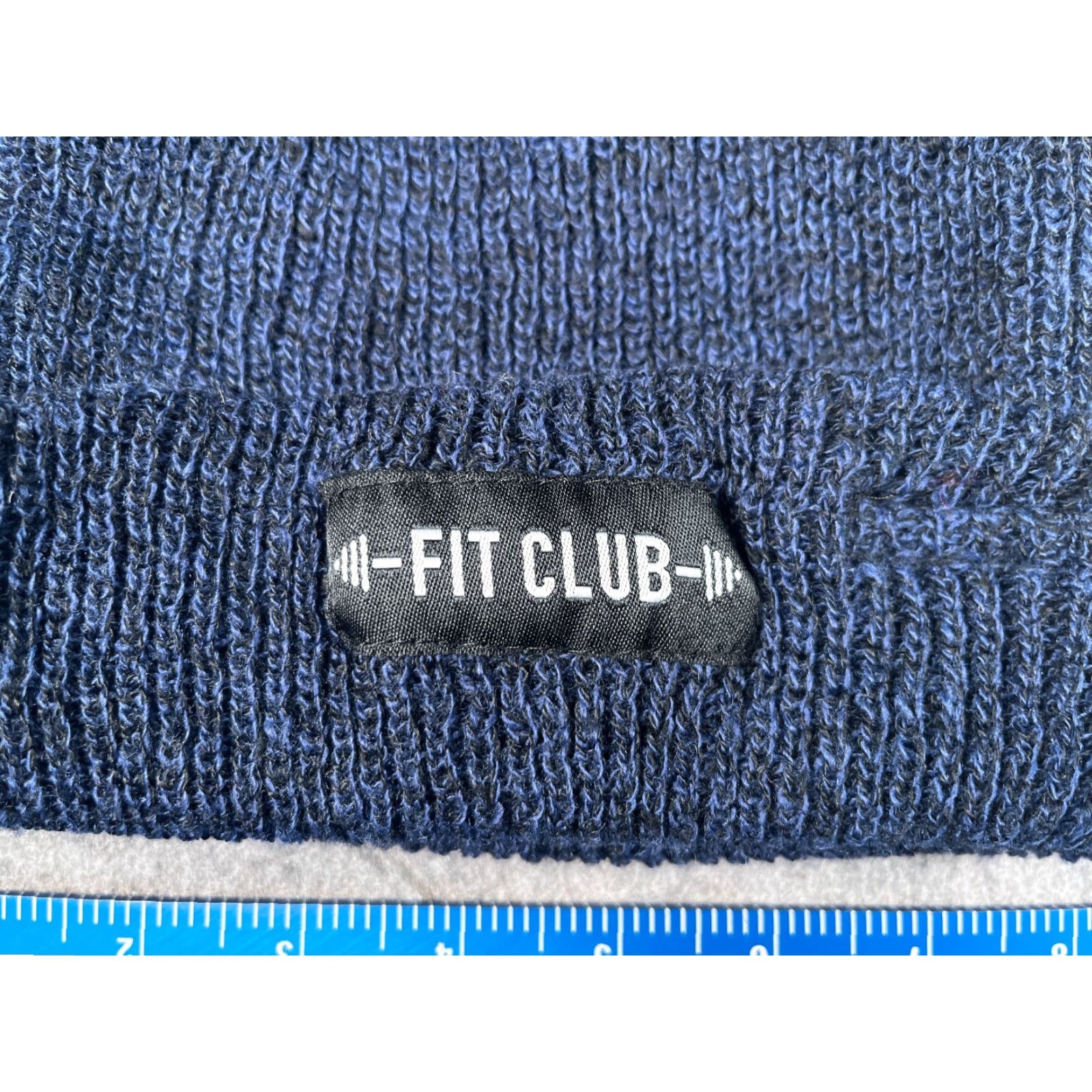 Vintage Unbranded Beanie Adult One Size Blue Black Knit 100% Acrylic Ski Fit Club In Shape Toque Size ONE SIZE - 2 Thumbnail