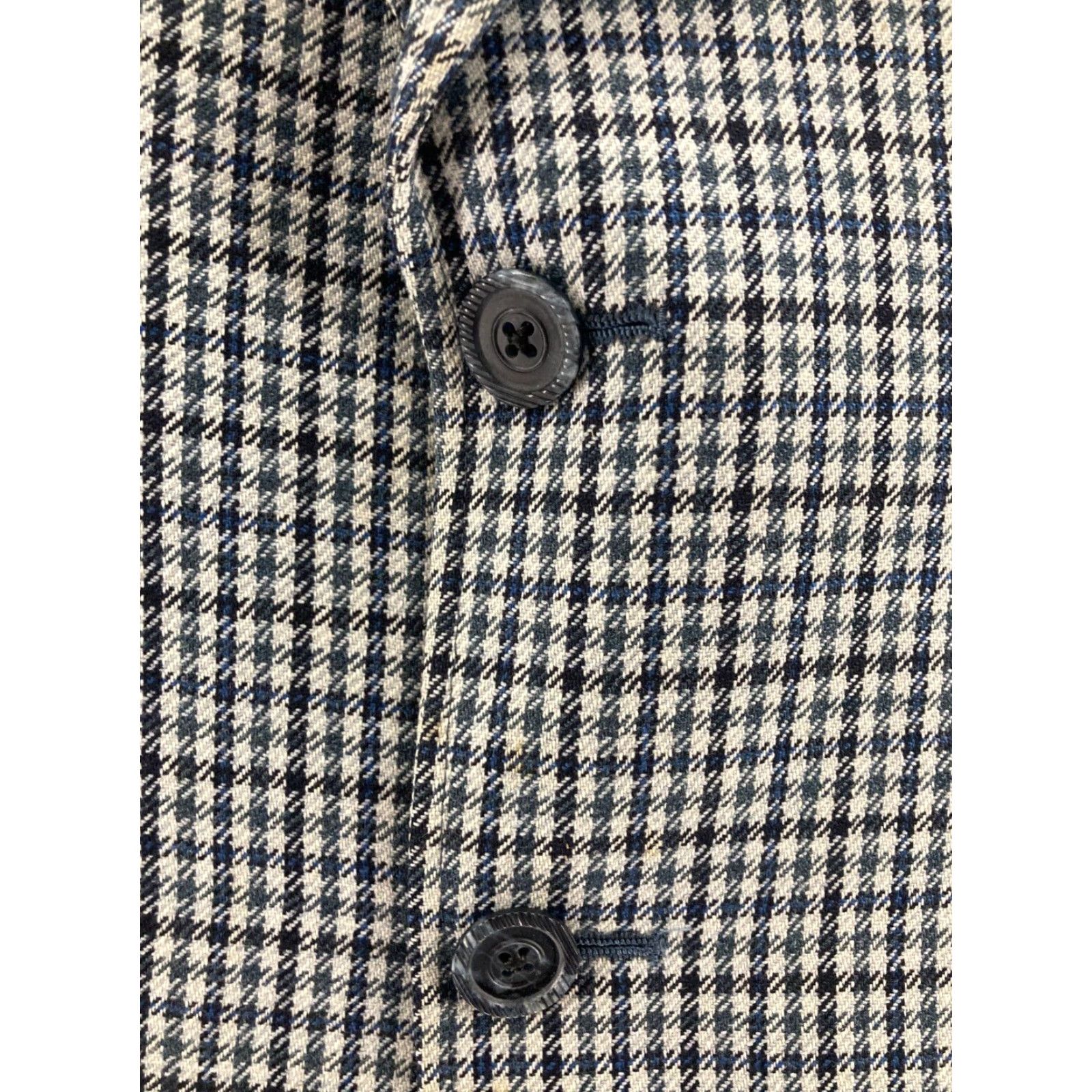 VINTAGE Hart Schaffner Marx Blazer Mens 44R Wool Gray Plaid Notch Lapel Single-Breasted Two-Button USA Made 1940s 50s Mens