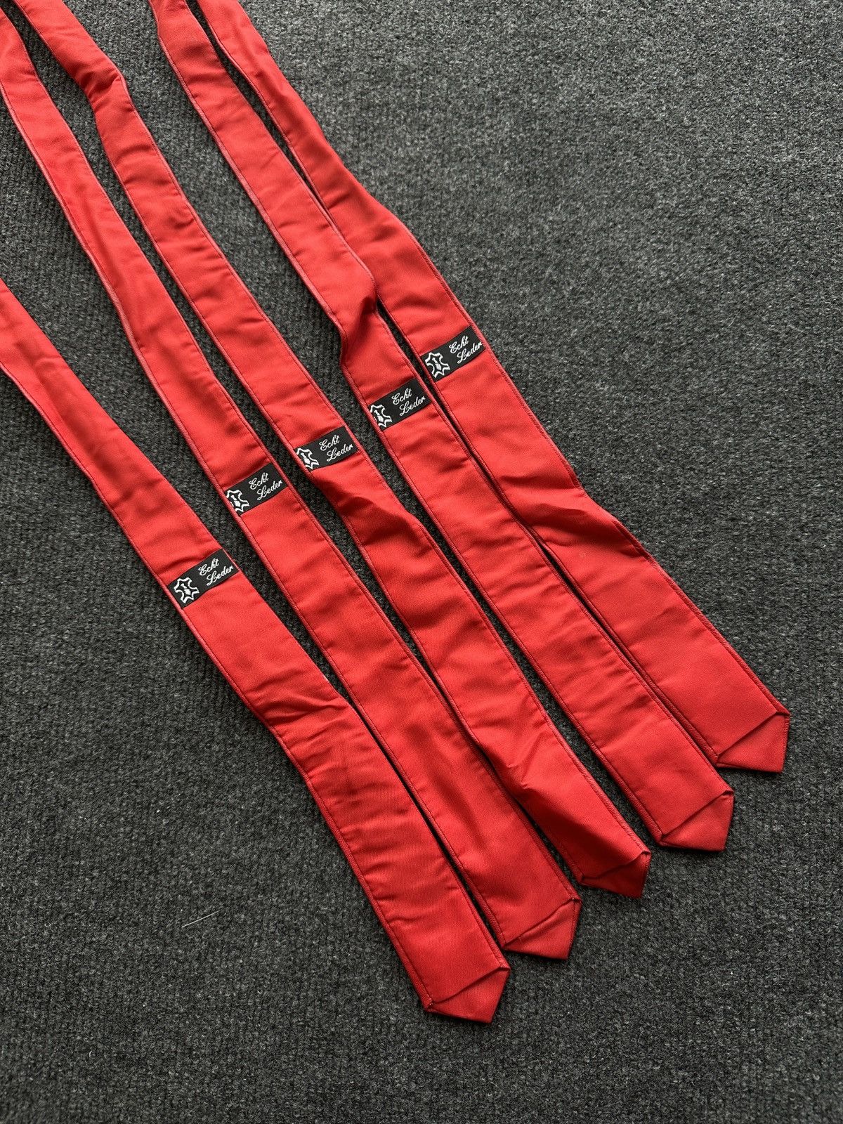 Other 🚨 LEATHER RED ITALY TIE LUXURY VNTG RARE OLD MONEY Size ONE SIZE - 5 Thumbnail