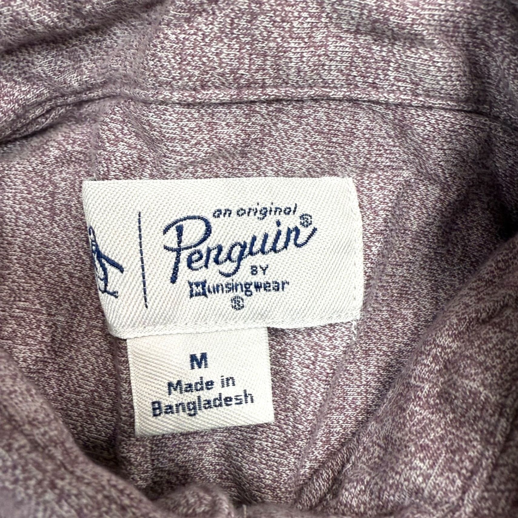 Vintage Penguin Shirt Purple Button-Up Collared Womens M Long Sleeve Knit Cotton Size M / US 6-8 / IT 42-44 - 6 Thumbnail