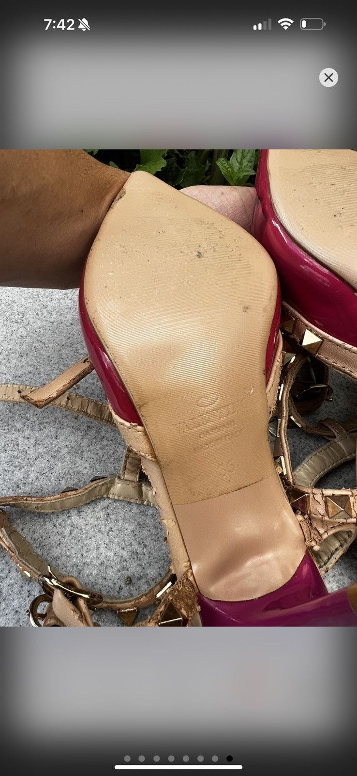 Valentino Valentino Fuchsia and Gold Studded Heels Size US 5 / IT 35 - 8 Thumbnail