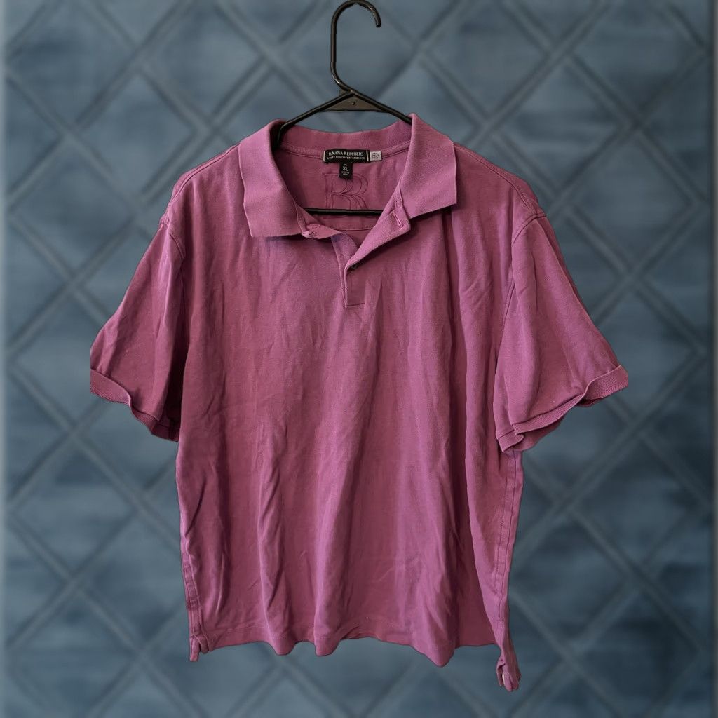 Banana Republic VINTAGE Banana Republic Men's Polo Shirt Short Sleeve XLT Purple Casual All Seasons Golf 2000s Size US XL / EU 56 / 4 - 1 Thumbnail
