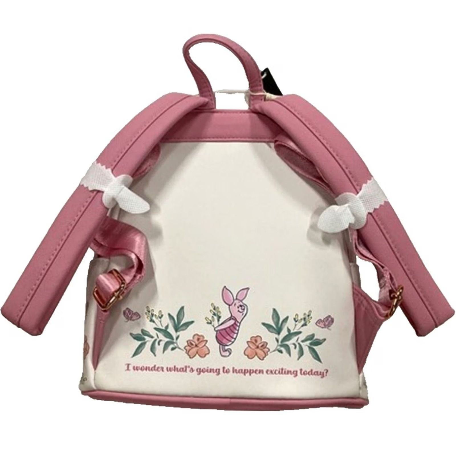Vintage Loungefly Piglet Mini Backpack Floral Print Pink Bag Size ONE SIZE - 5 Thumbnail