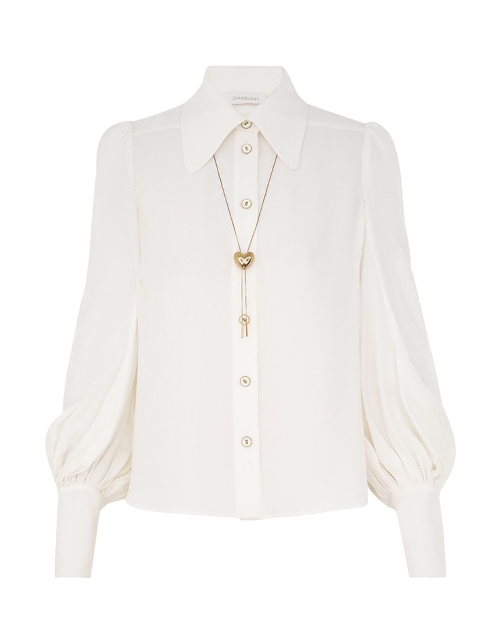 Zimmermann oc11z1025 Collared Blouse in Cream Size XS / US 0-2 / IT 36-38 - 1 Thumbnail