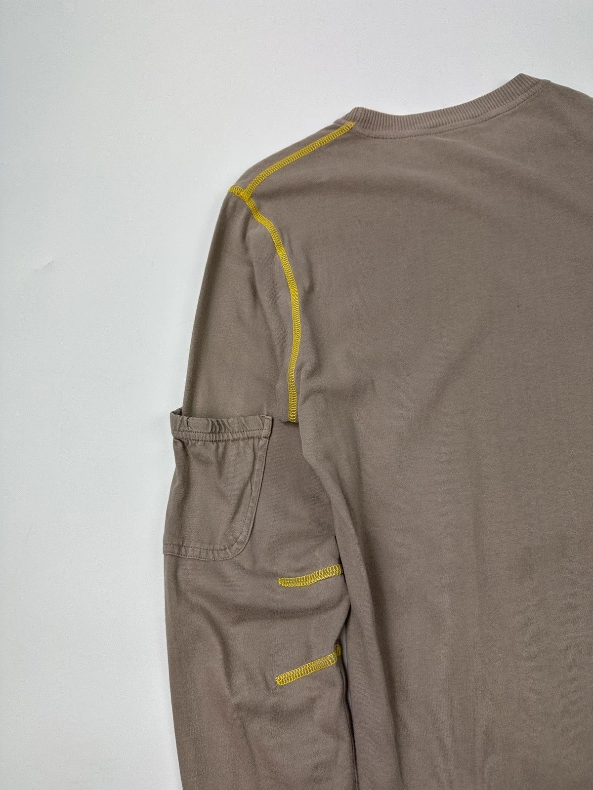 Dolce & Gabbana Dolce & Gabbana Taupe Beige & Yellow Stitches Longsleeve Tee Size US M / EU 48-50 / 2 - 8 Thumbnail