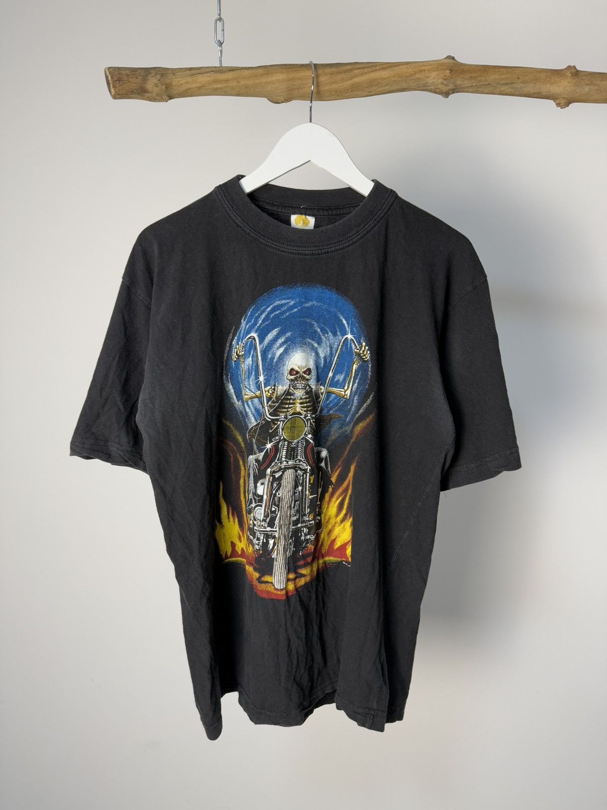 Vintage Vintage Zip It London Skull Motorcycle Graphic T-Shirt Size US XL / EU 56 / 4 - 1 Thumbnail