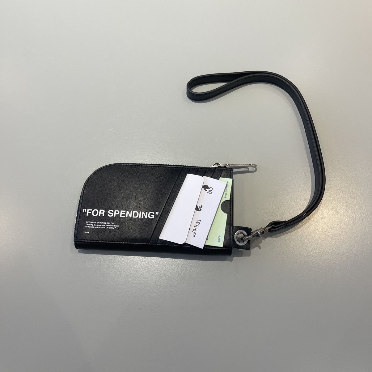 Off-White OFF WHITE Leather Quote Zip Pouch Size ONE SIZE - 5 Thumbnail