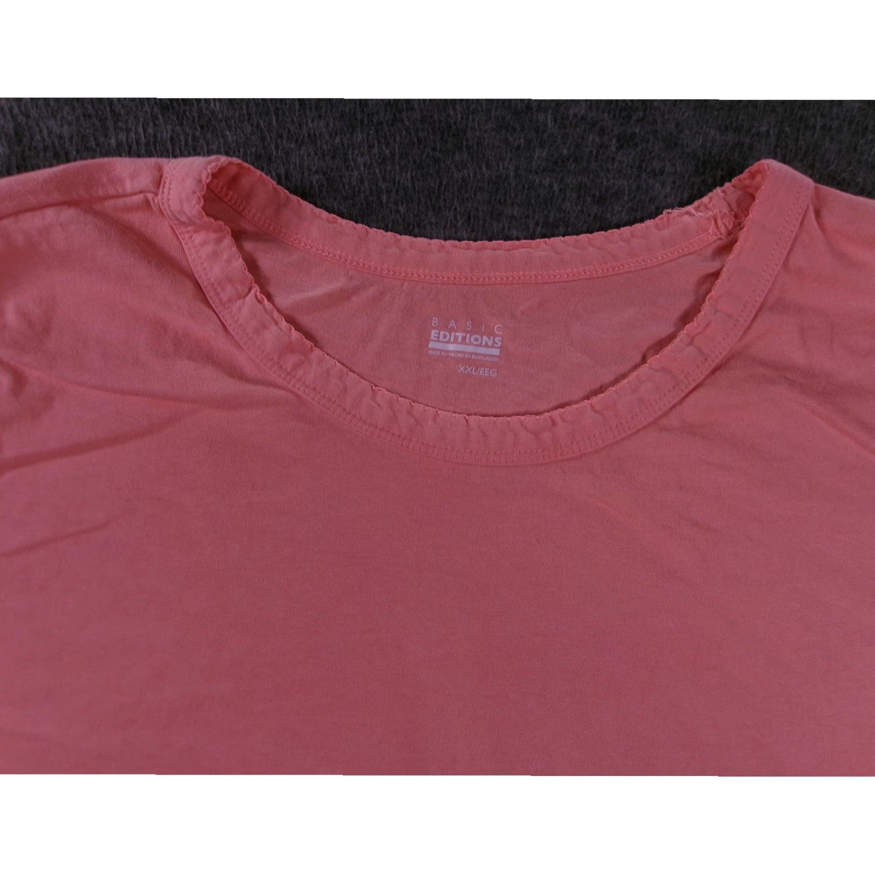 Basic Editions VINTAGE Basic Editions Women's Blouse 2XL Pink Ruffle Cuffs Casual Summer Officewear Size XXL / US 16-18 / IT 52-54 - 4 Thumbnail