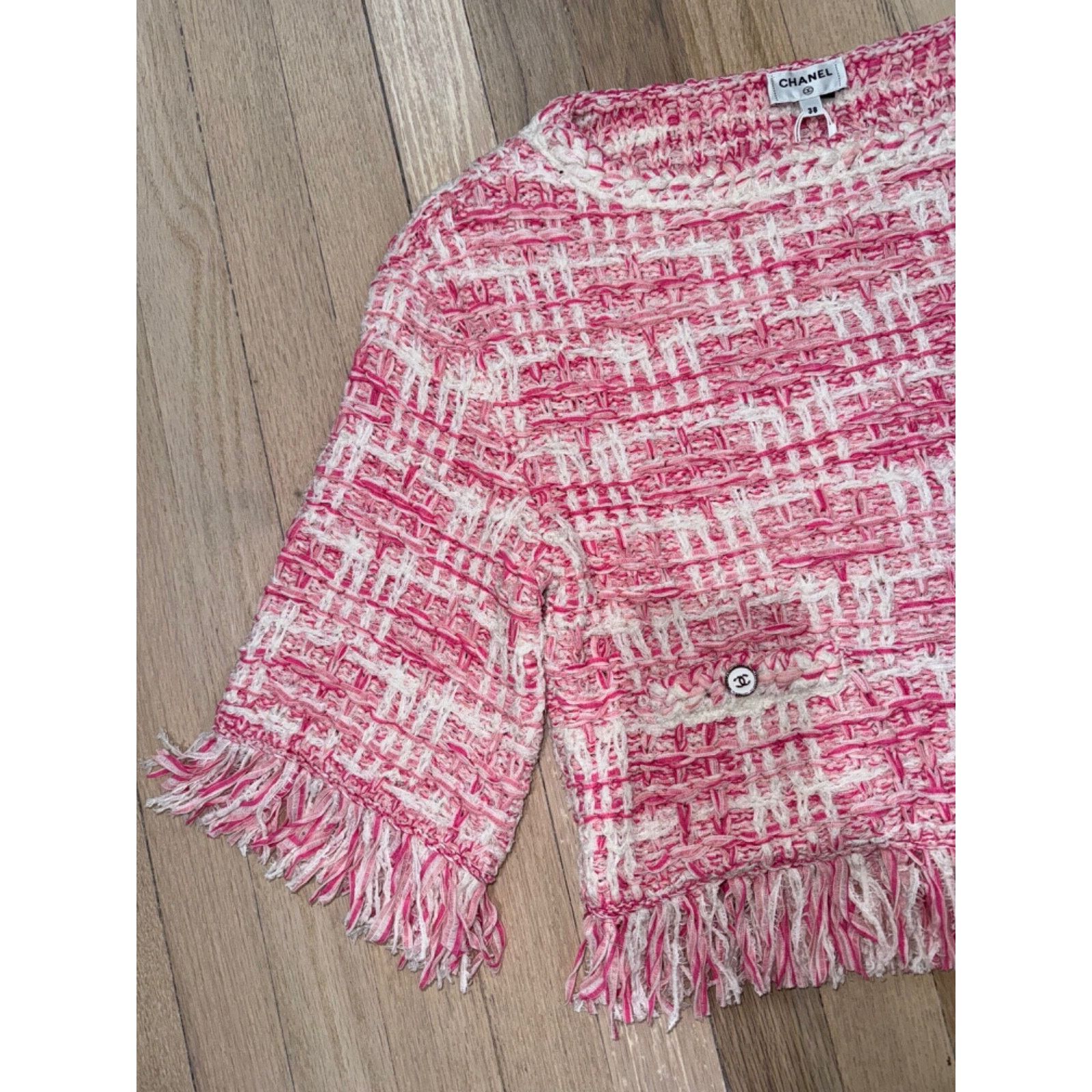 Chanel Chanel 24P Tweed CC Logo Short Sleeve Pullover Top 38 Size XS / US 0-2 / IT 36-38 - 4 Thumbnail