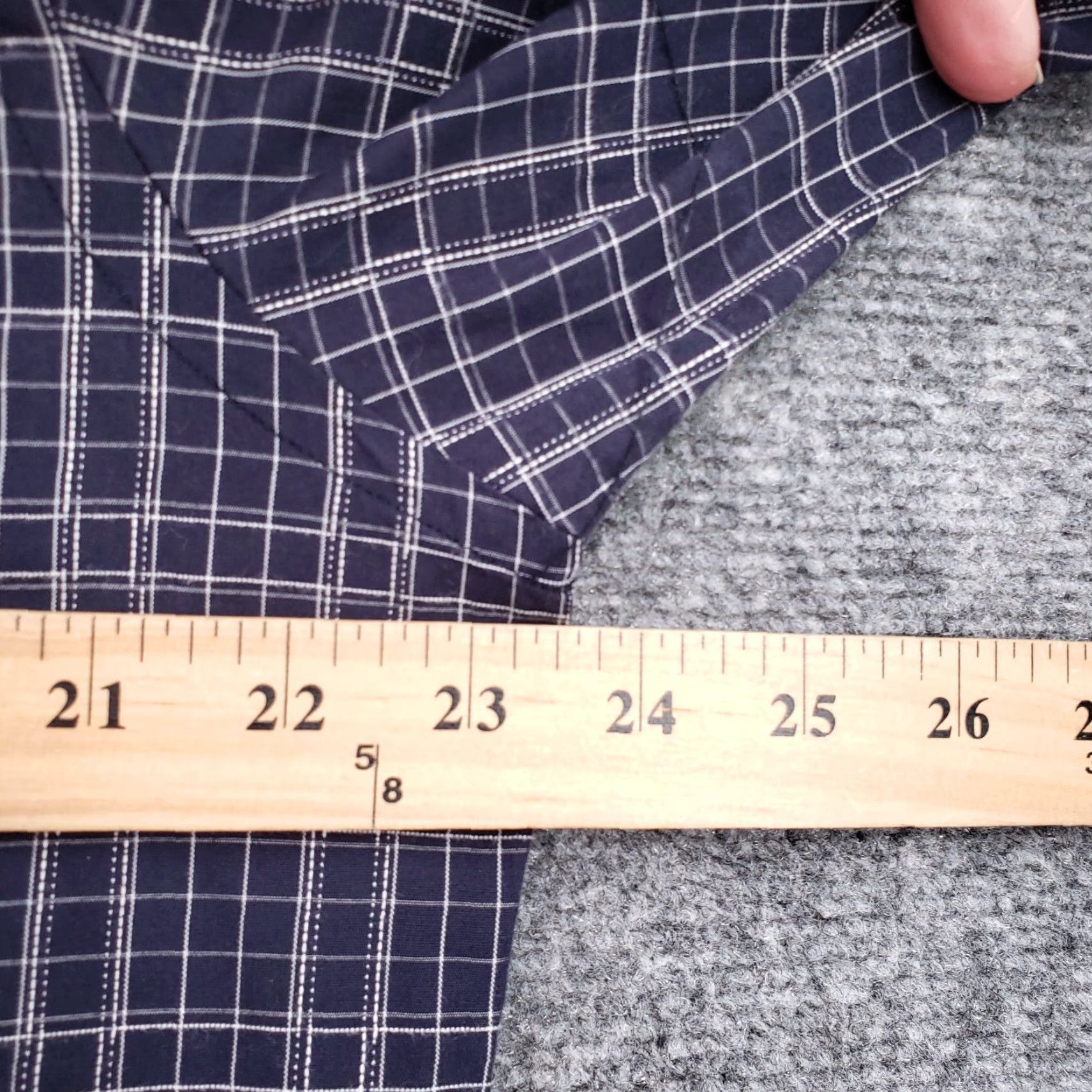 BUGATCHI BUGATCHI Shirt Mens XL Blue Plaid Button-Up Long Sleeve Shaped Fit Size US XL / EU 56 / 4 - 6 Thumbnail