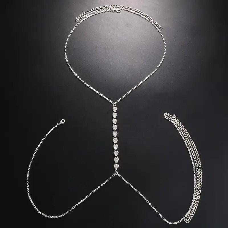 Other Sexy Rhinestone Heart Body Chain Necklace Bling Lingerie Size ONE SIZE - 2 Thumbnail