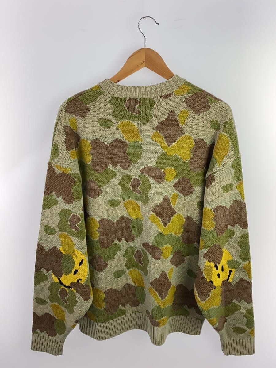 image of Kapital x Kapital Kountry Smiley Camo Sweater in Green, Men's (Size Large)