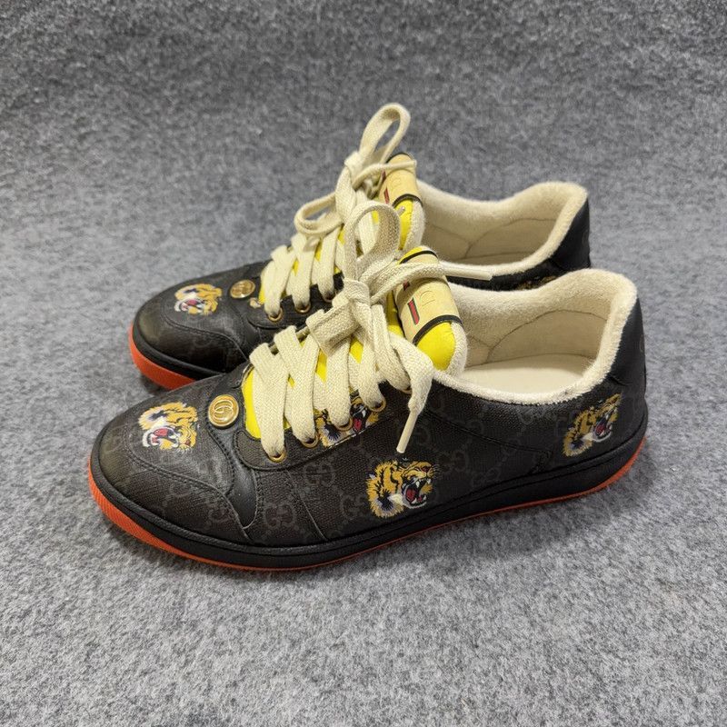 Gucci Gucci Screener Low-Top Sneakers with Tiger Print - Size US 8.5 / EU 41-42 - 1 Thumbnail