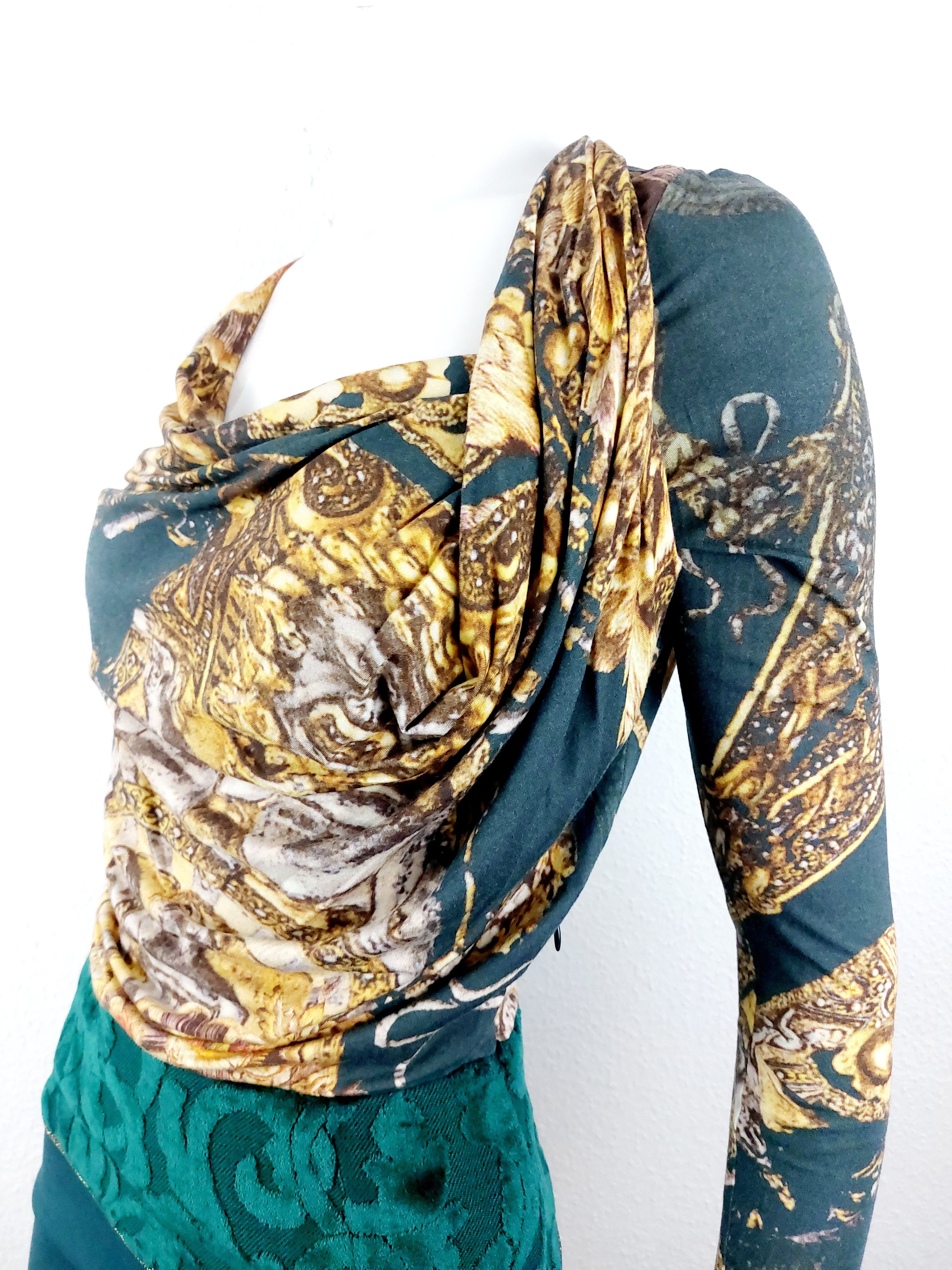 Roberto Cavalli Roberto Cavalli Greek Medusa Baroque Velvet Dress Size XS / US 0-2 / IT 36-38 - 10 Thumbnail