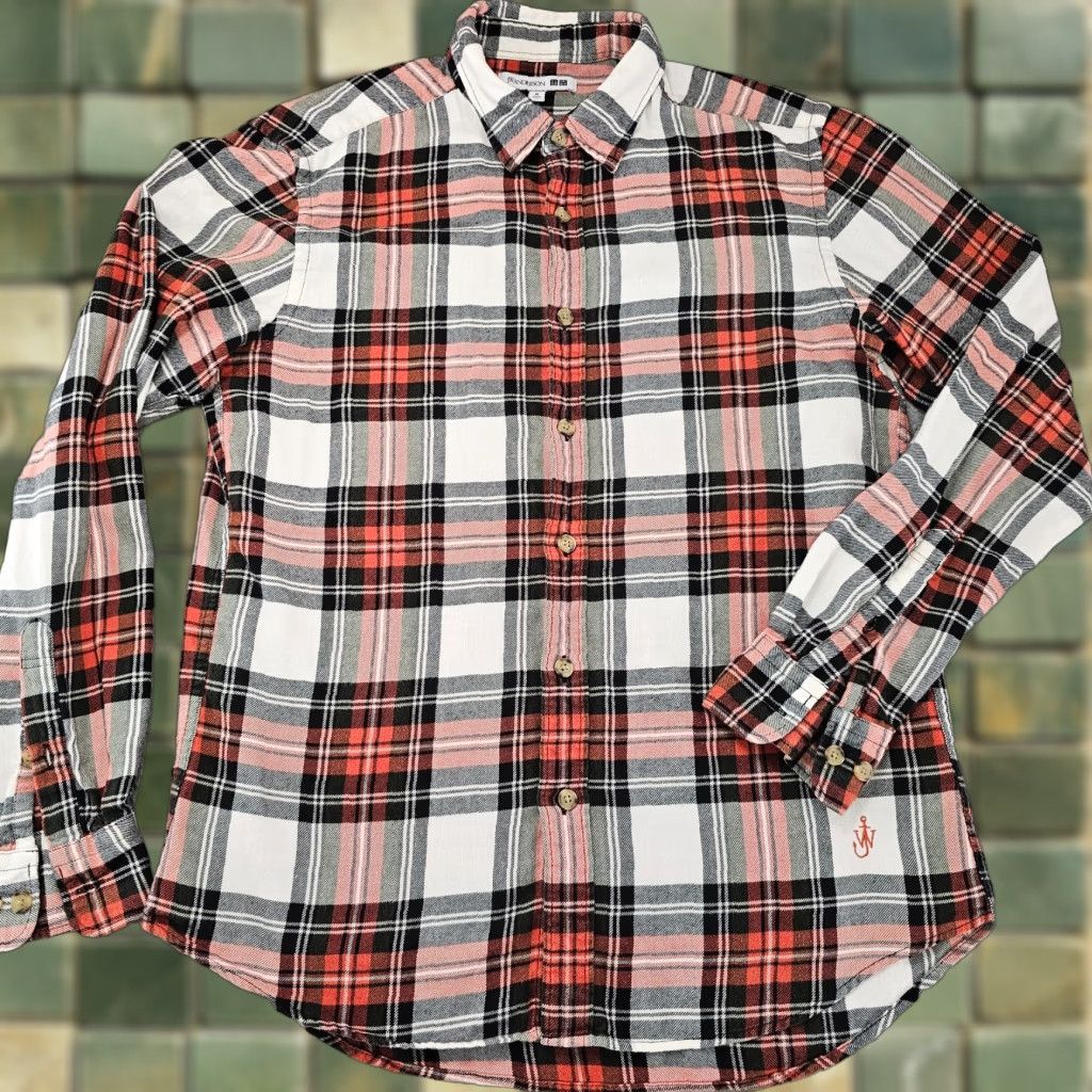 Uniqlo JW Anderson x Uniqlo Shirt Mens Size Medium Orange Black Plaid Flannel Button Up Size US M / EU 48-50 / 2 - 1 Thumbnail