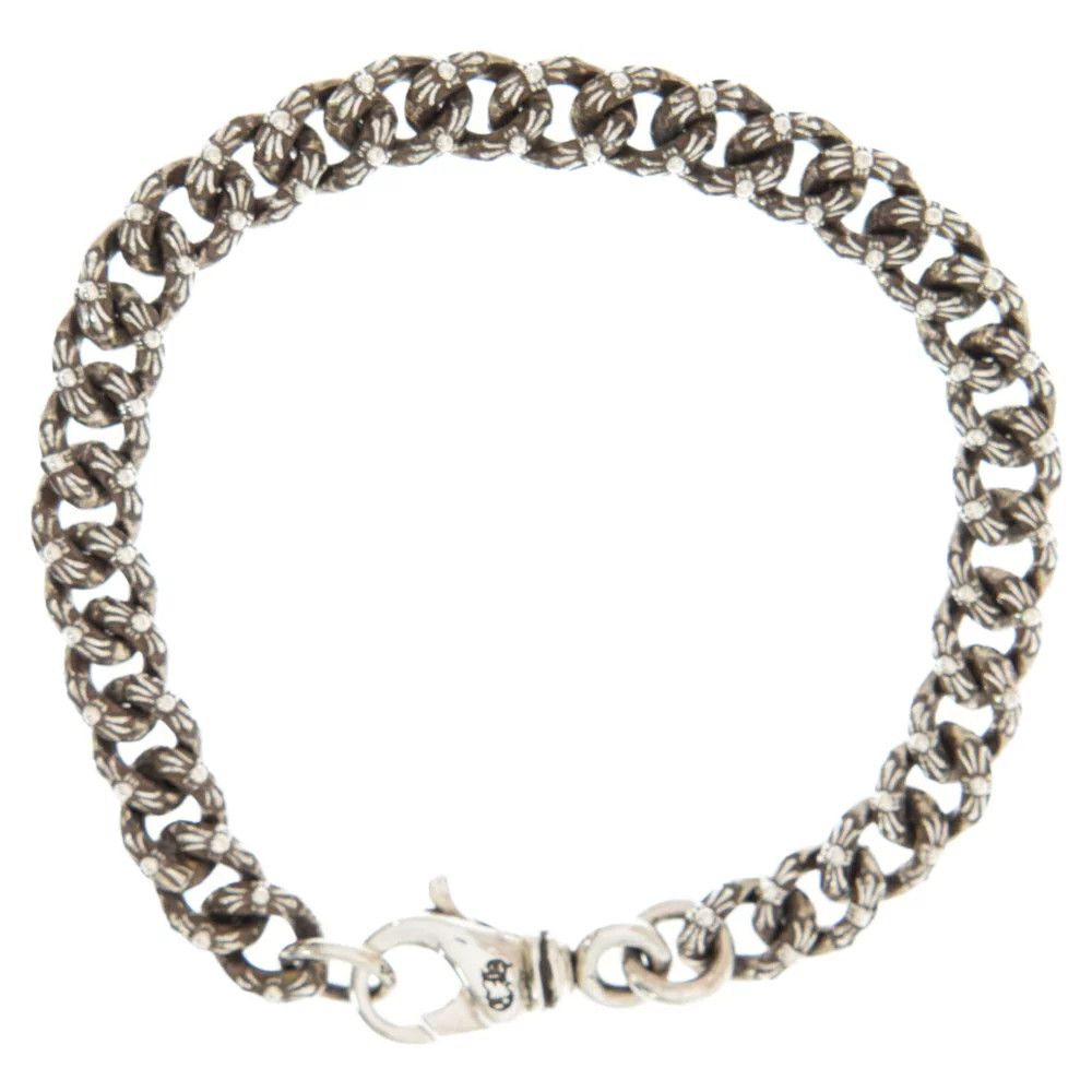 Pre-owned Chrome Hearts Mini Fancy Link Bracelet In Silver