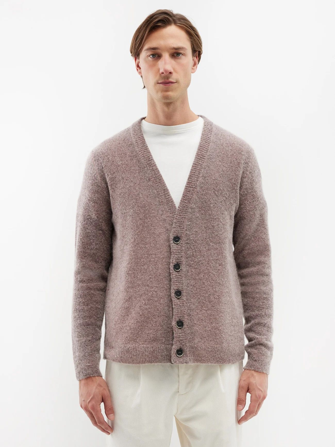 image of Barena Simo Fade Cardigan - Dusty Pink Mohair, Men's (Size XL)