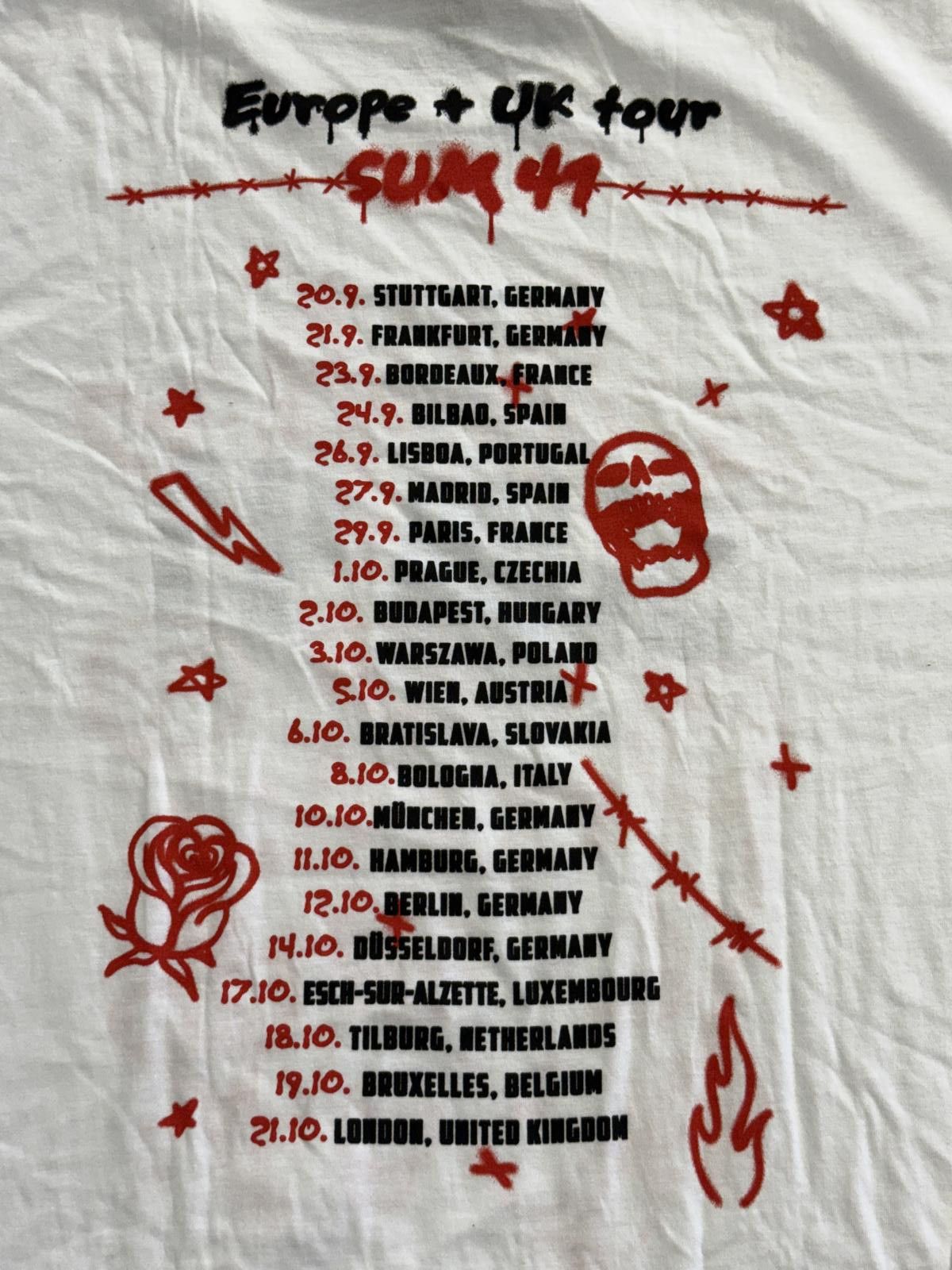 Designer Sum 41 Band T-shirt - Sum 41 Tour 2022 Notebook Sketches XL Size US XL / EU 56 / 4 - 5 Thumbnail