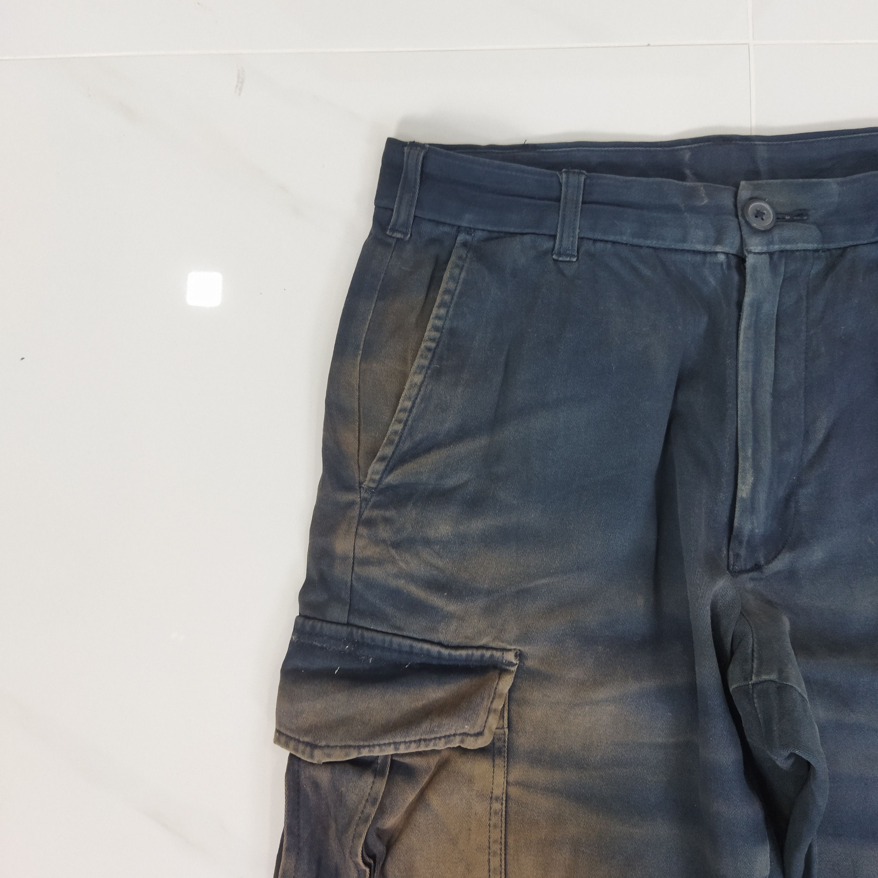 Japanese Brand VINTAGE JAPANESE BRAND FADED DARK BLUE CARGO PANTS Size US 29 - 4 Thumbnail