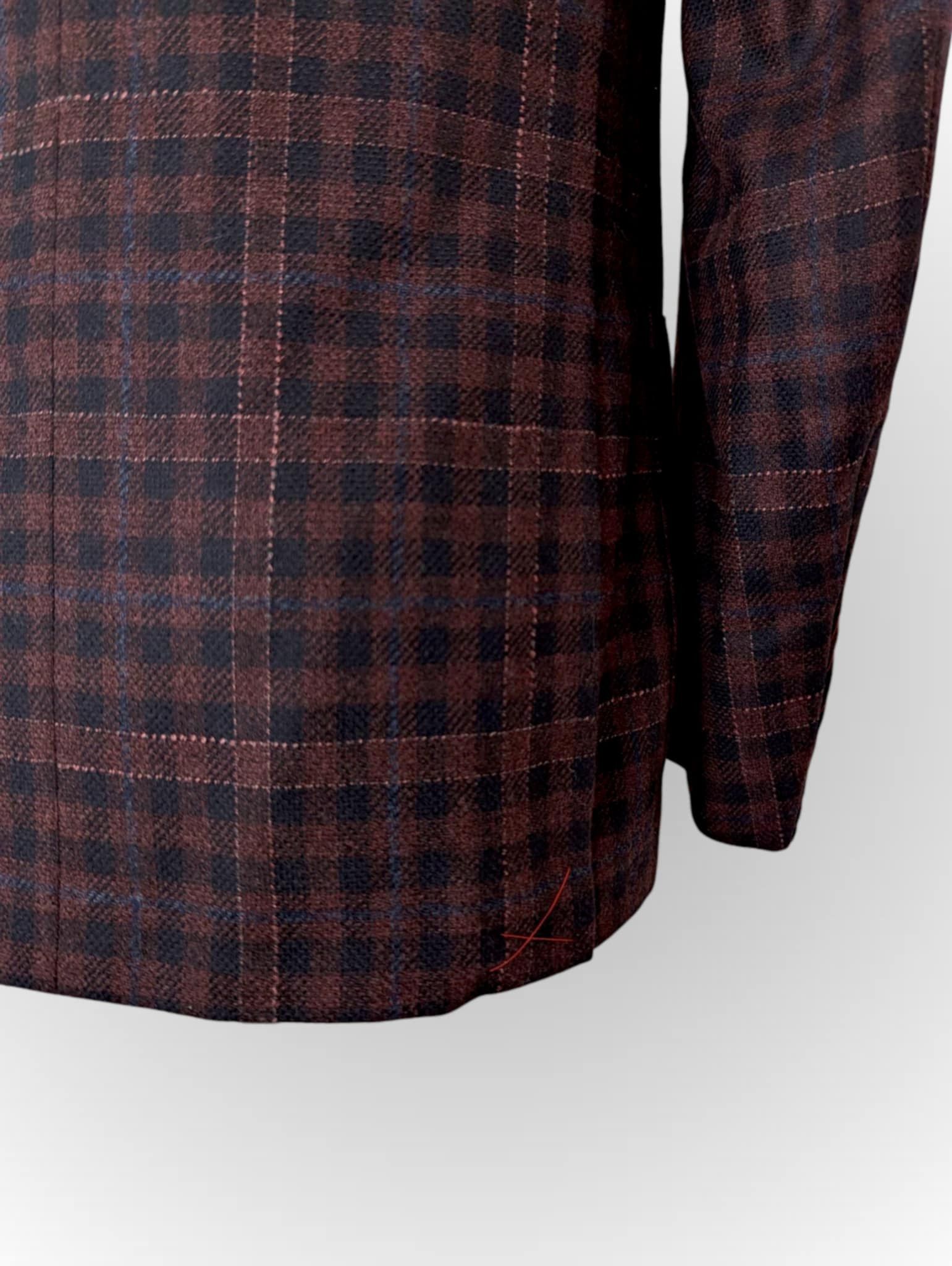 Isaia Isaia Napoli cashmere wool blazer burgundy 48 Size 48R - 2 Thumbnail