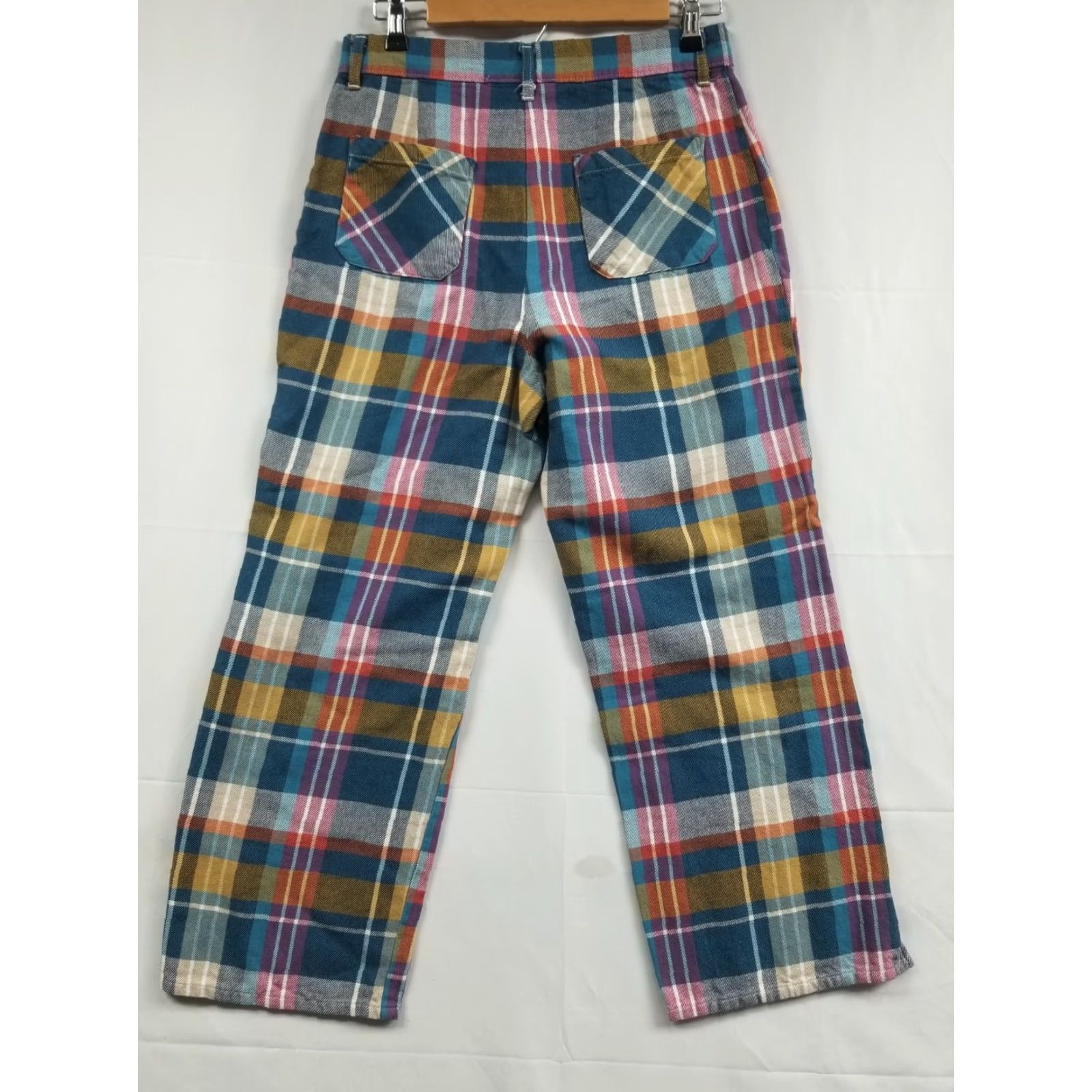 Vintage VINTAGE Urban Renewal Plaid Pleated Stretchy Straight Leg Pants Womens Size Medium Size 32" / US 10 / IT 46 - 2 Thumbnail