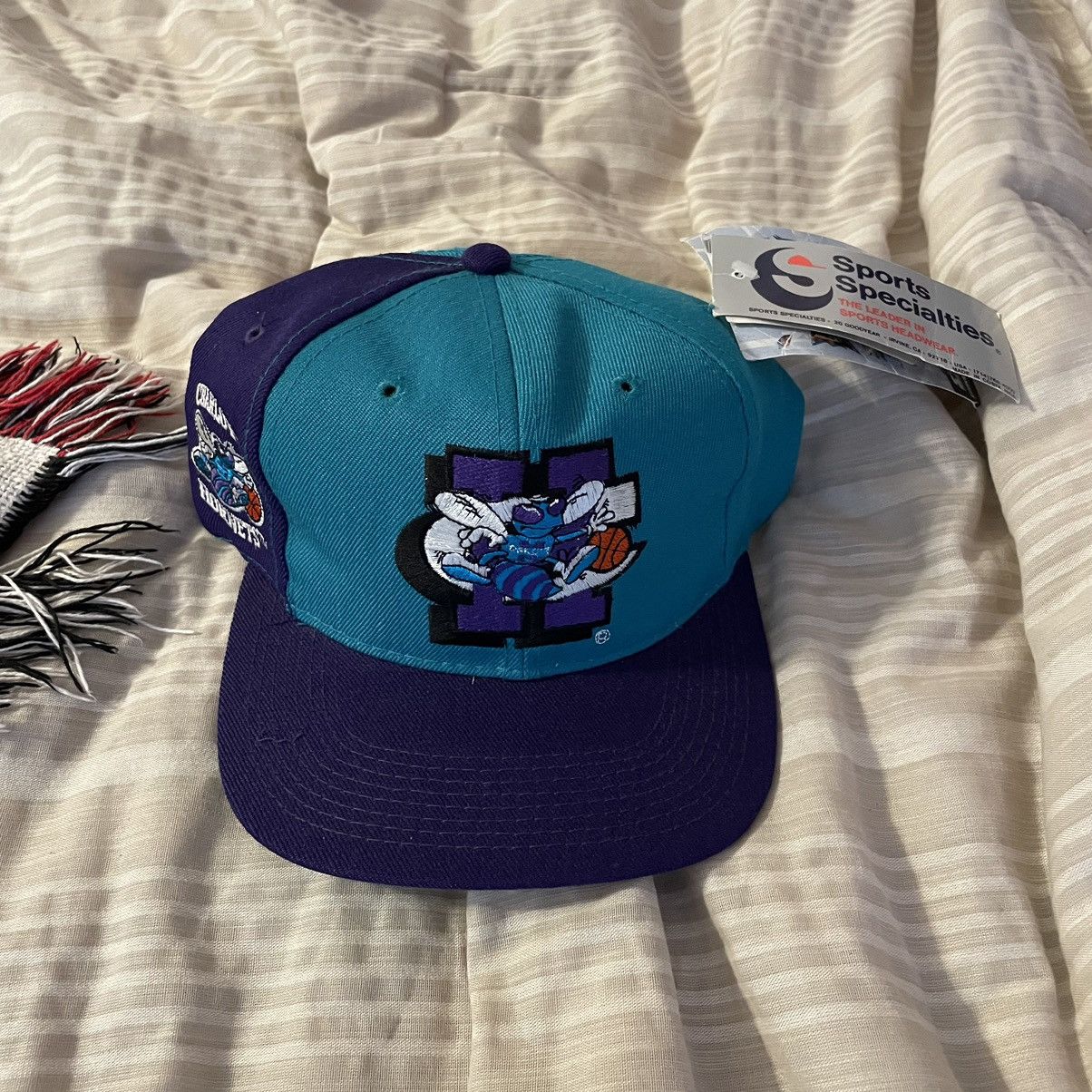 image of Sports Specialties Charlotte Hornets Backscript in Blue, Men's