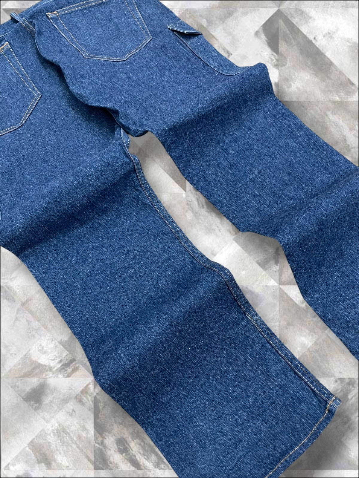 Japanese Brand Vintage 1990s Japan Designer Blue Baggy Cargo Streetwear Size US 32 / EU 48 - 15 Thumbnail