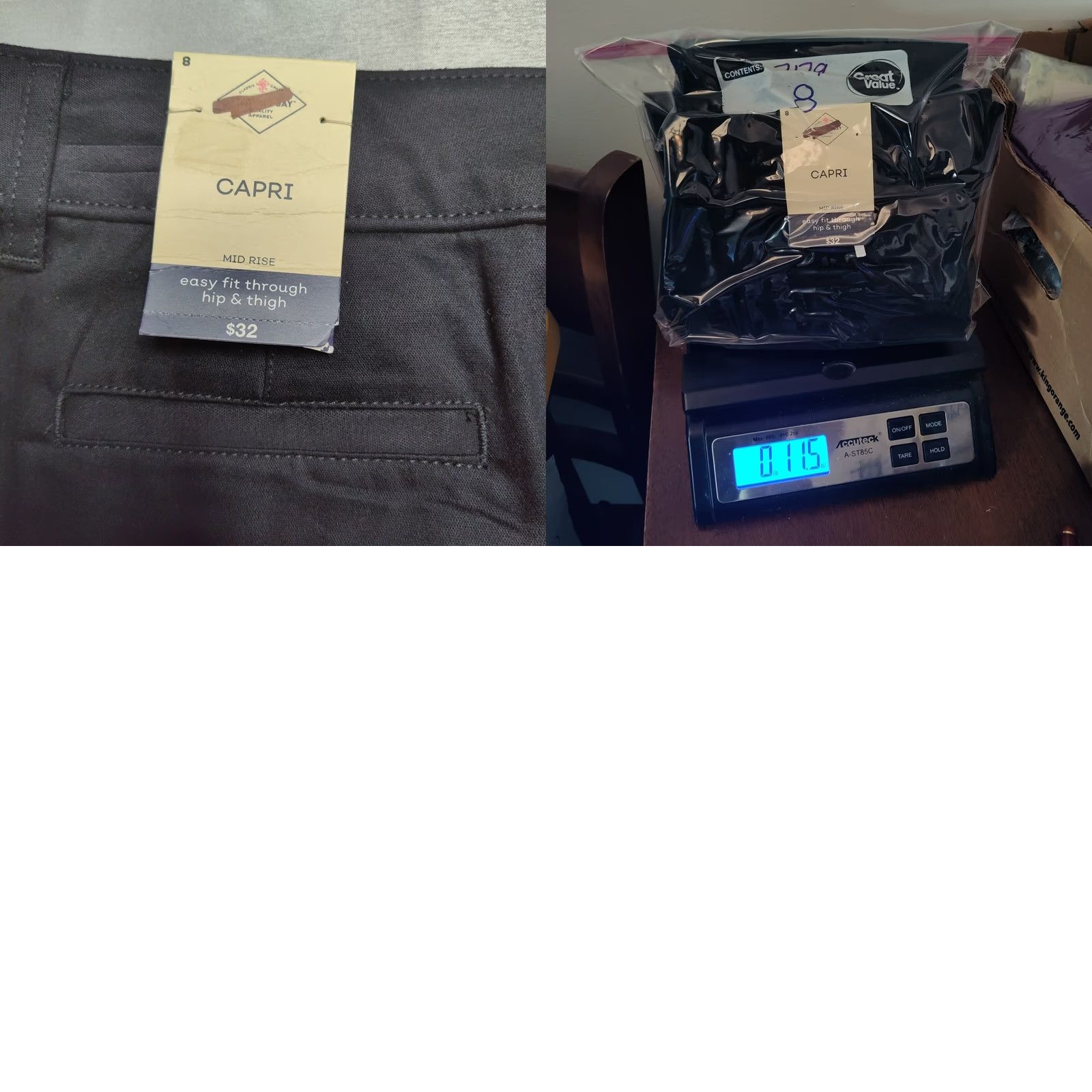Vintage St Johns Bay Women 8 Black Secretly Slender Capri Pants NEW Size 30" / US 8 / IT 44 - 8 Thumbnail