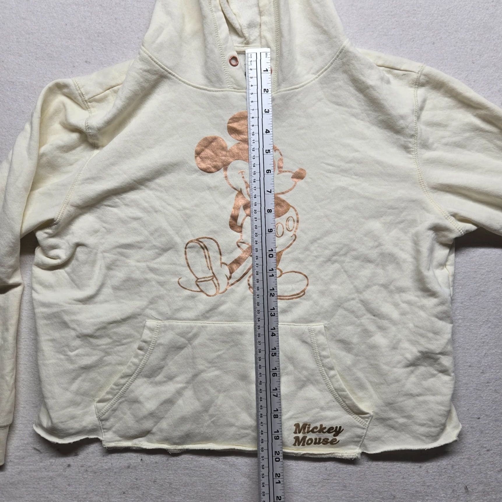 Disney Disney Mickey Mouse Crop Top Hoodie Sweatshirt Women’s XL Ivory Pullover Sweatshirt Disney Size XL / US 12-14 / IT 48-50 - 7 Thumbnail