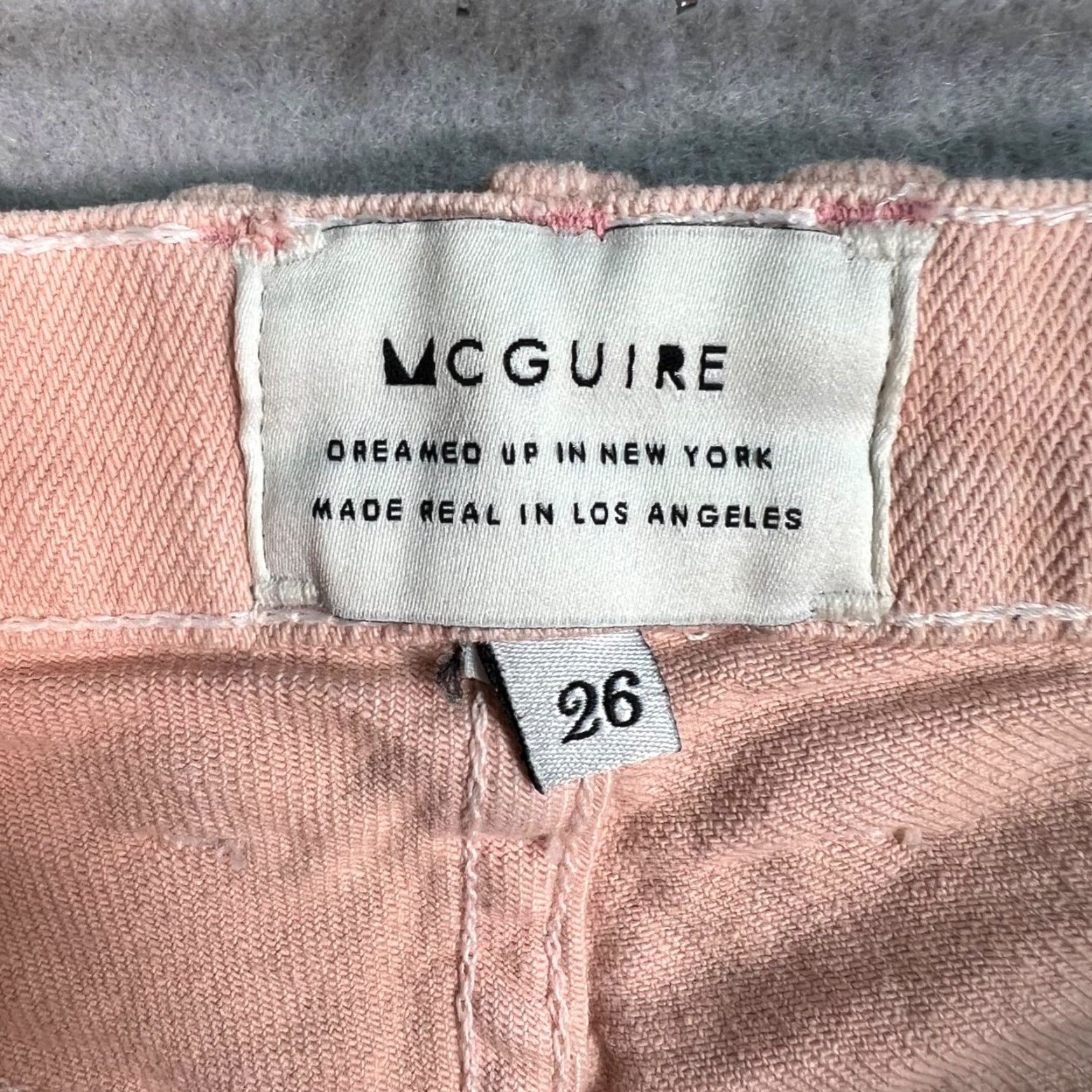 Denime McGuire Valletta Straight Light Pink Frayed Hem Jeans Size 26 Denim Womens Size 26" / US 2 / IT 38 - 3 Thumbnail