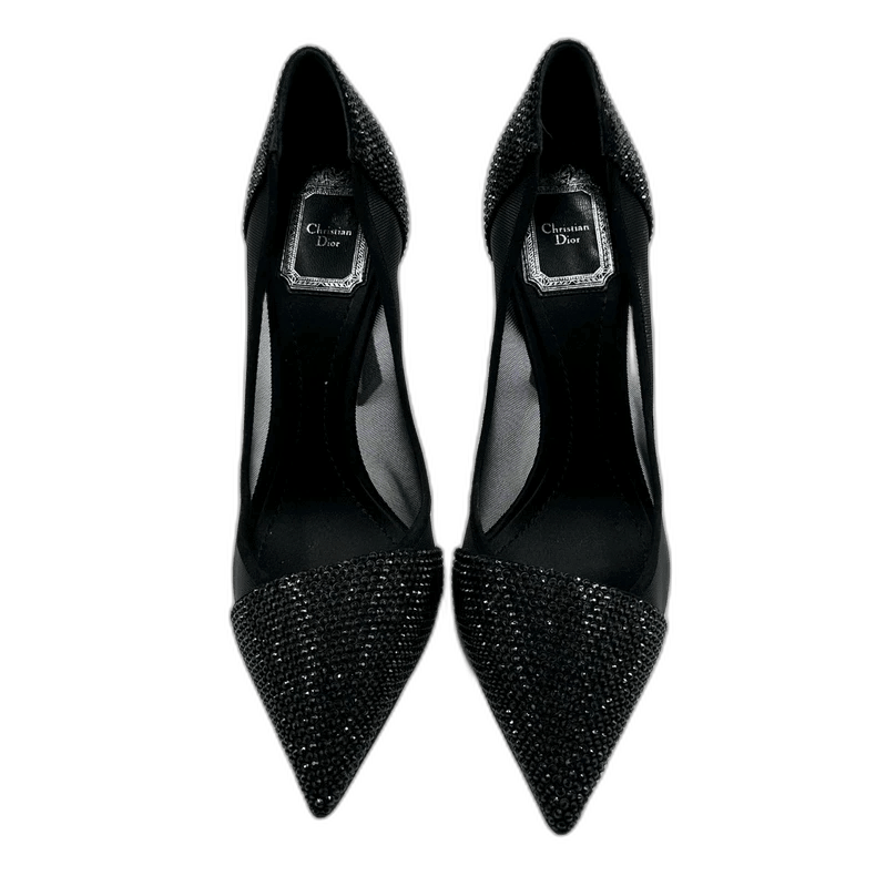 Dior Dior Black High Heels with Rhinestones-2505 Size US 5 / IT 35 - 1 Thumbnail