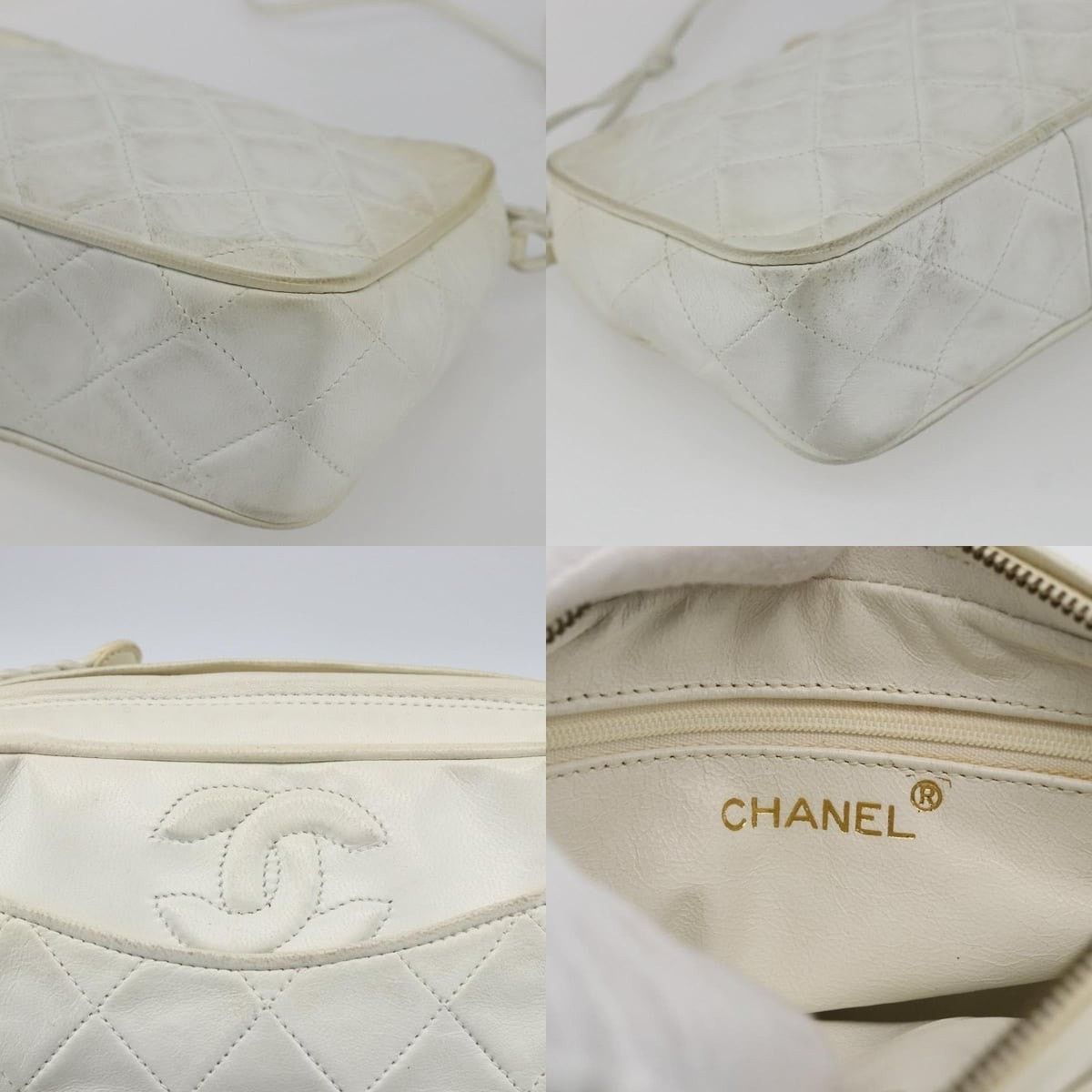 Chanel Chanel Matelasse Shoulder Bag Leather White Gold CC Size ONE SIZE - 6 Thumbnail