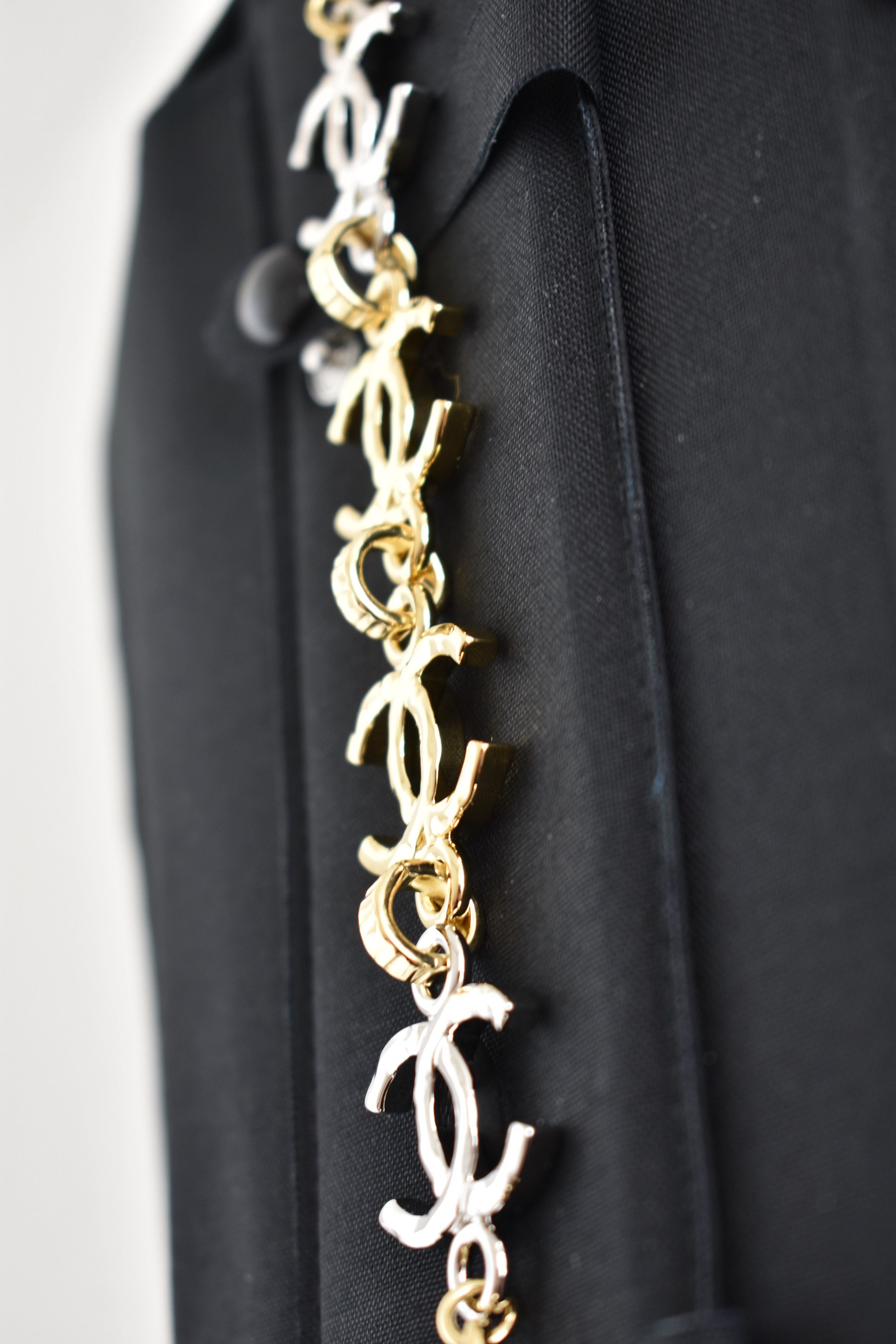 Chanel Chanel 26P Gold Silver Mixed Metal XL CC Logo Arm Bracelet Size ONE SIZE - 14 Thumbnail
