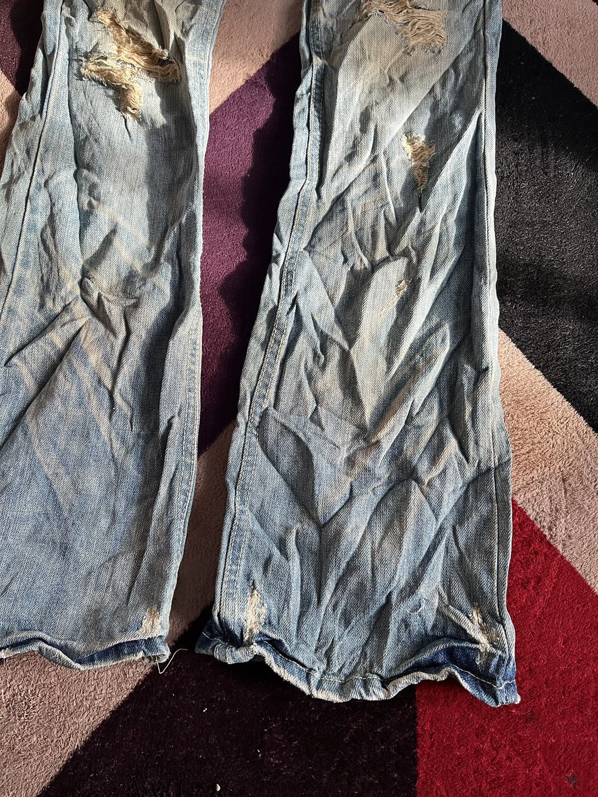 Japanese Brand IfSixWasNine Distressed flare Denim Style Slinky Size US 30 / EU 46 - 4 Thumbnail