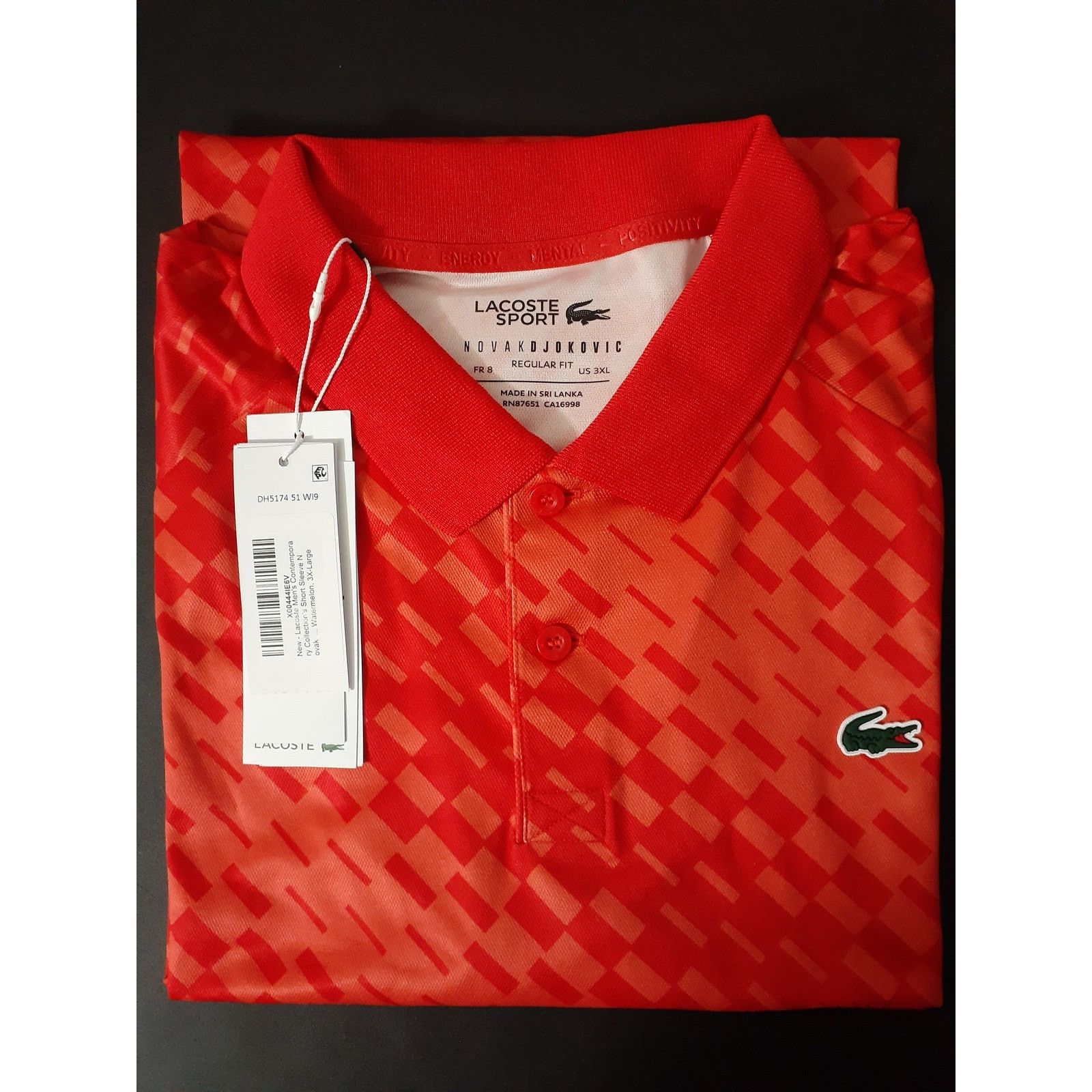 Lacoste Lacoste Men's Novak Djokovic Sport Ultra Dry Polo 3XL Size US XXL / EU 58 / 5 - 2 Thumbnail