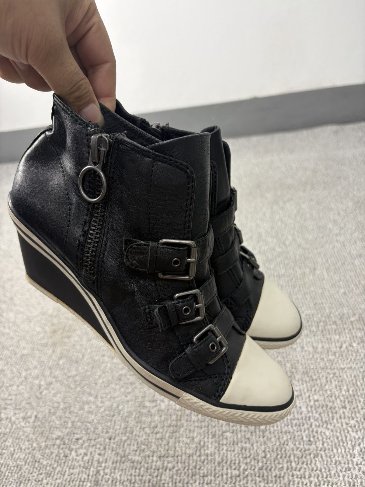 ASH Ash Wedge Genial Buckled Leather Size 40 Size US 10 / IT 40 - 5 Thumbnail