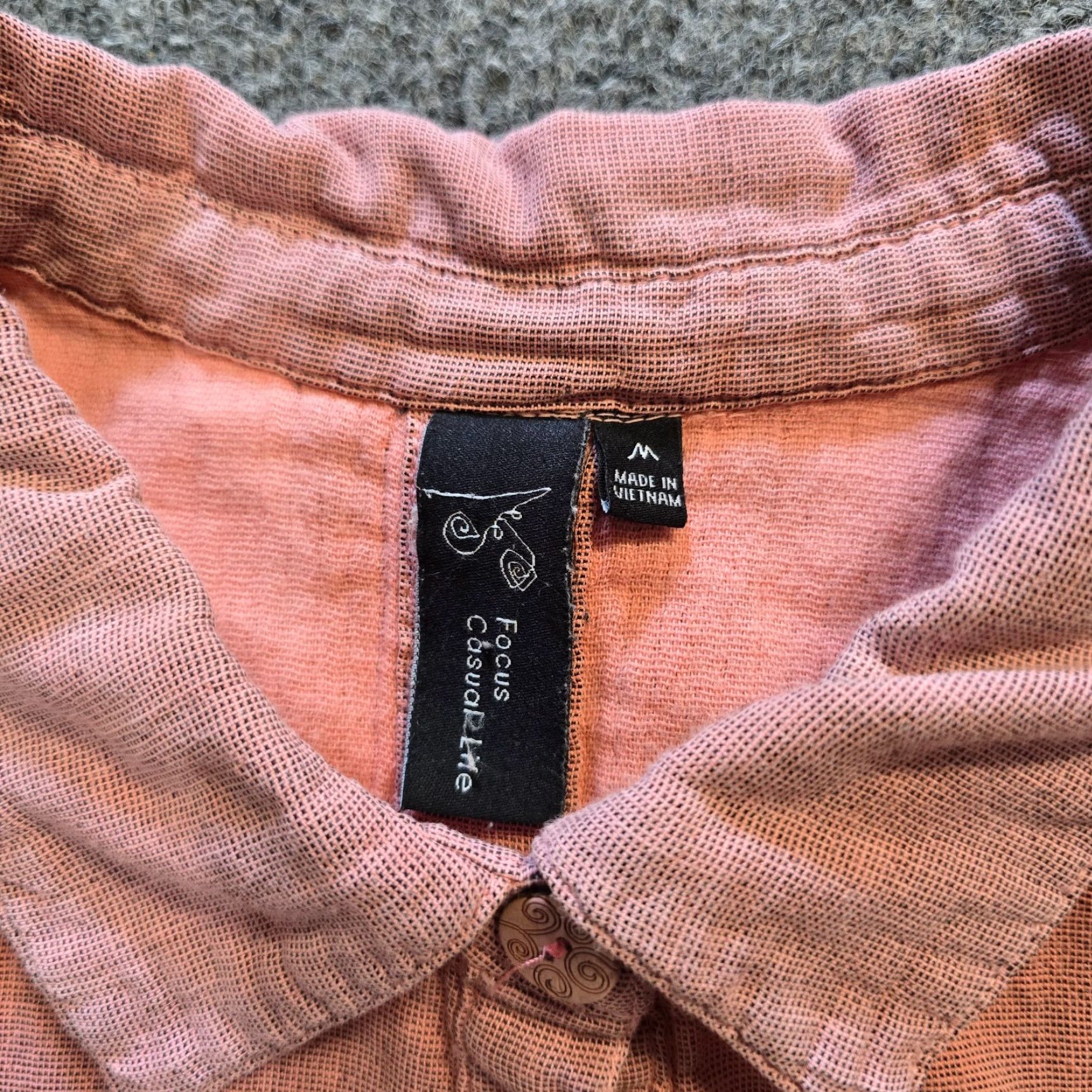 Pinko Focus Top Womens Blouse Shirt Medium Pink Button Gauze Texture Pockets Lagenlook Boho Vintage No Size M / US 6-8 / IT 42-44 - 4 Thumbnail