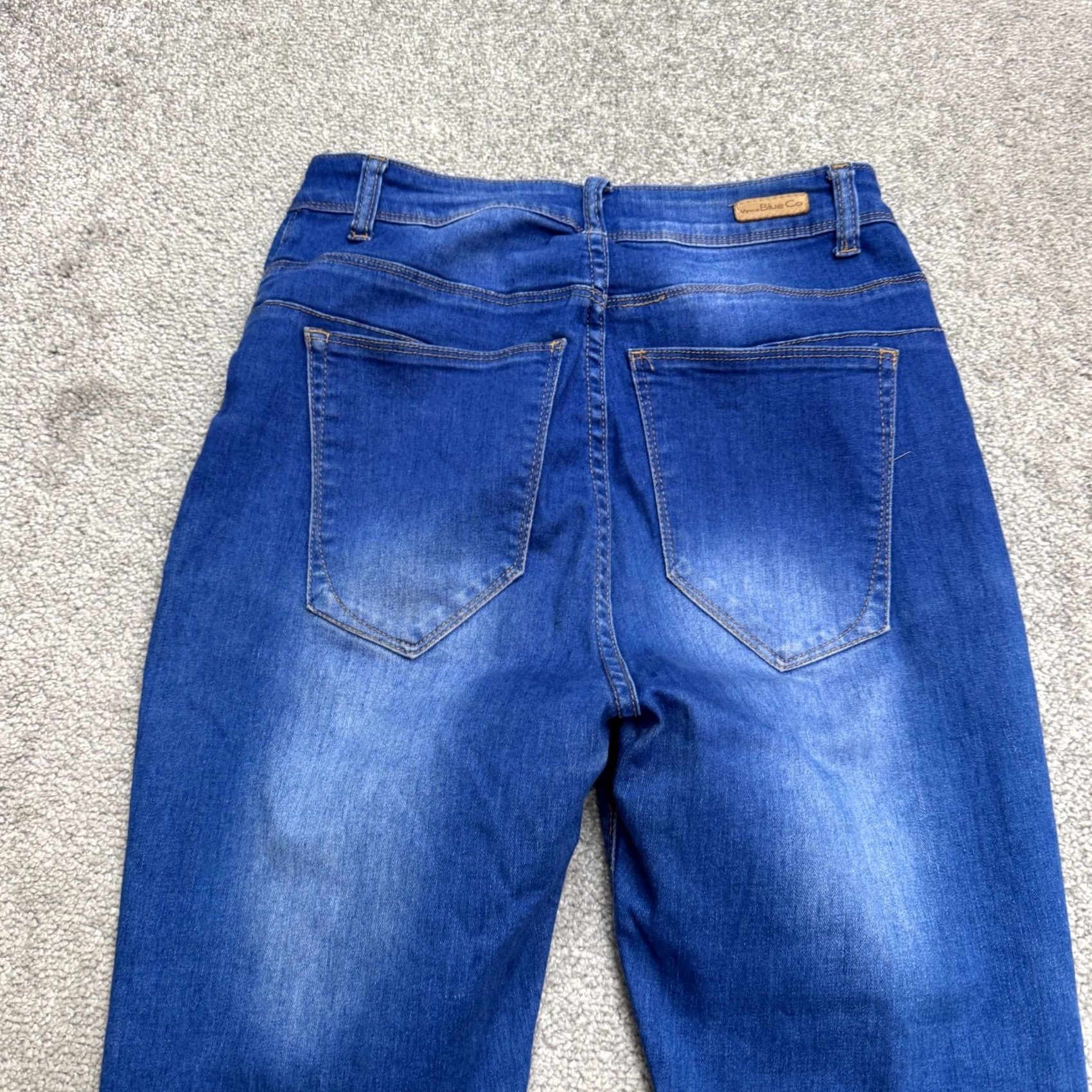 Vintage Vince Blue Co High Rise Bootcut Denim Jeans Juniors 9 Whiskered Casual Stretch Boys? Size 30" / US 8 / IT 44 - 4 Thumbnail