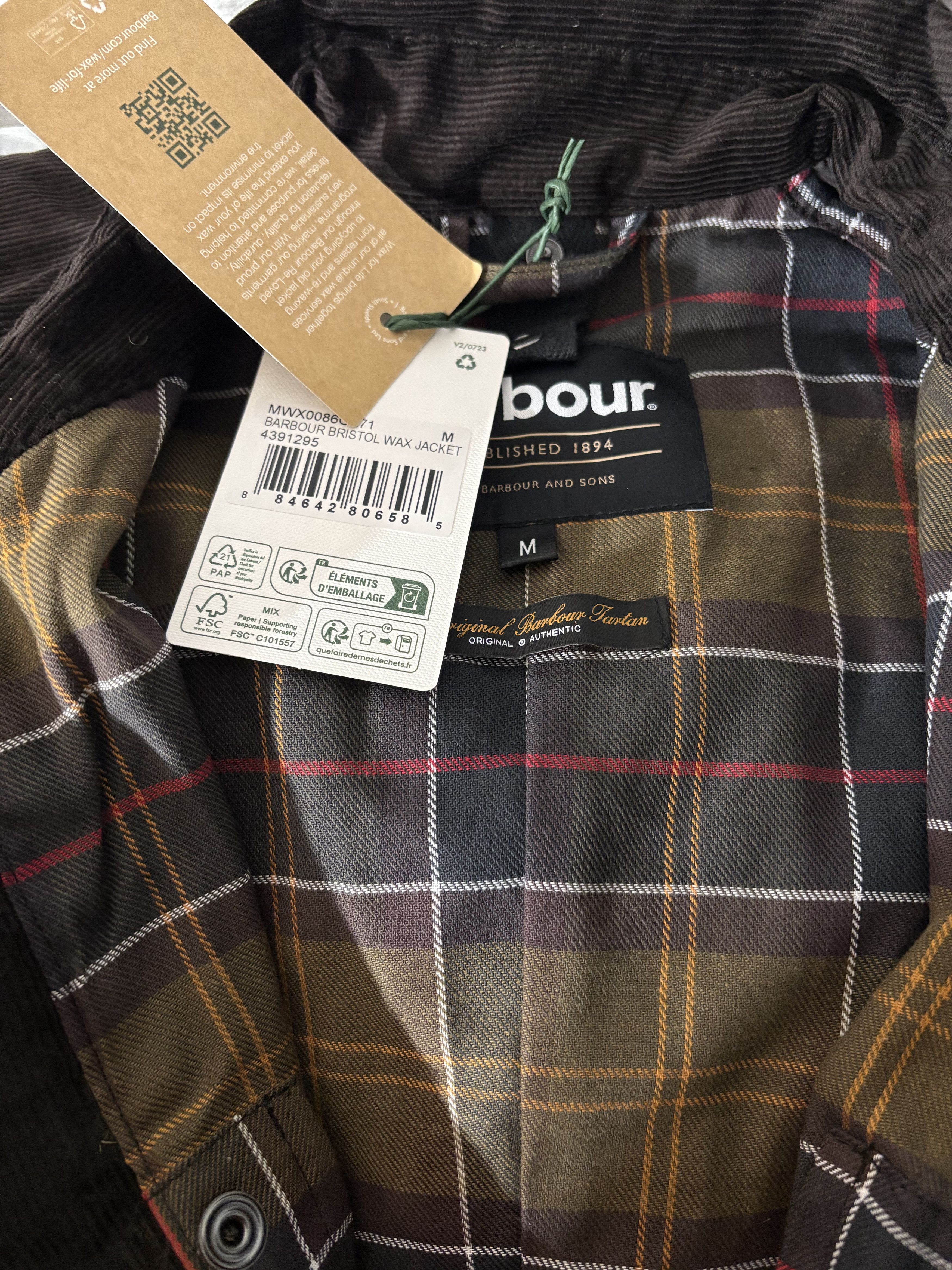 Barbour Barbour BRISTOL Mens Wax Jacket in Olive MSRP$425 Size US M / EU 48-50 / 2 - 2 Thumbnail