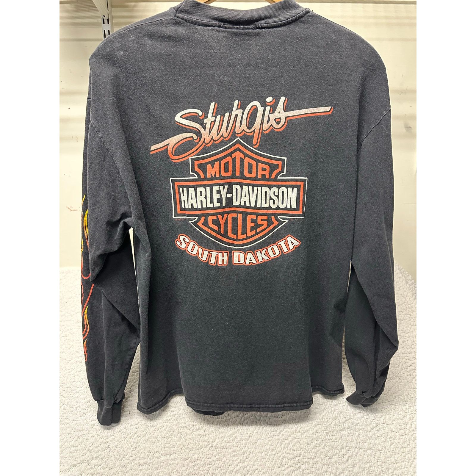 Harley Davidson Vintage Harley Davidson Long Sleeve Flames Size XL Size US XL / EU 56 / 4 - 7 Thumbnail