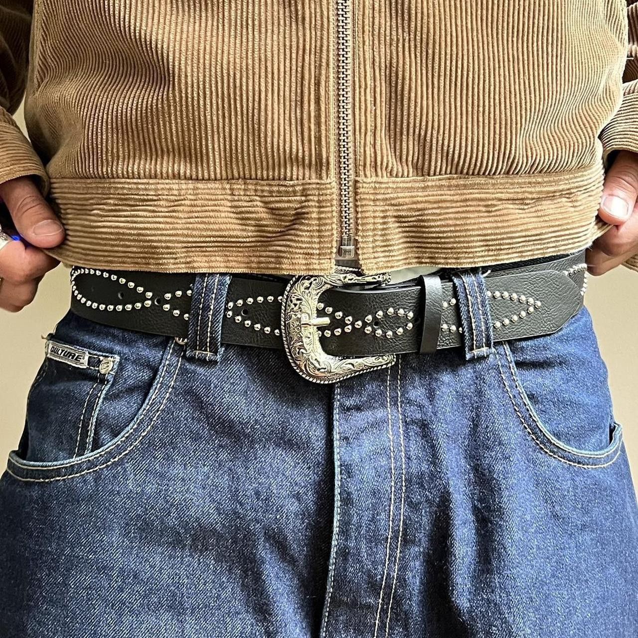 Cowboy Equipment × Vintage vintage style black american western studded design belt Size ONE SIZE - 5 Thumbnail